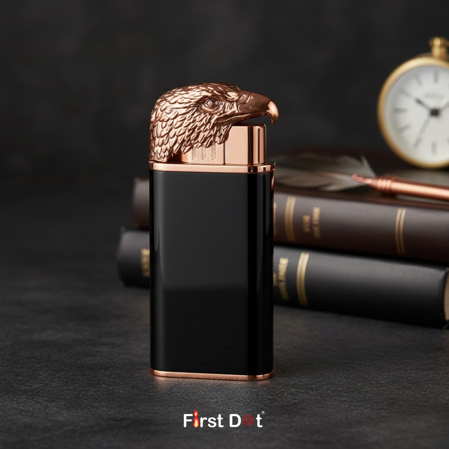 Eagle Dual Flame Wind-Resistant Metal Lighter (Black)