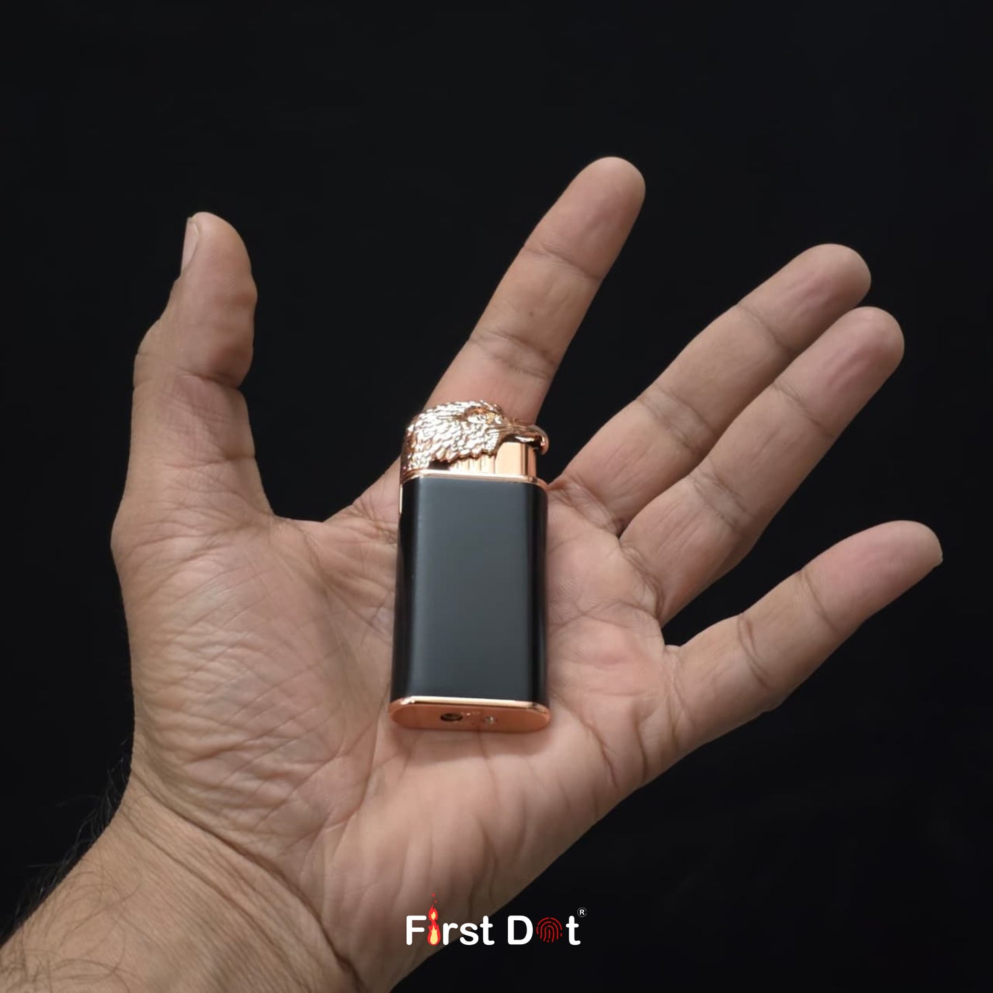 Eagle Dual Flame Wind-Resistant Metal Lighter (Black)