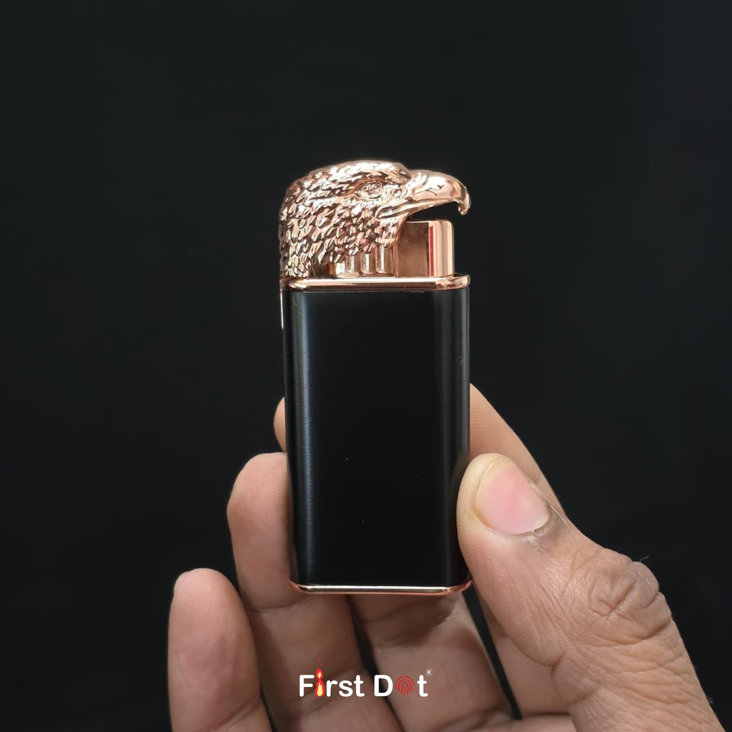 Eagle Dual Flame Wind-Resistant Metal Lighter (Black)