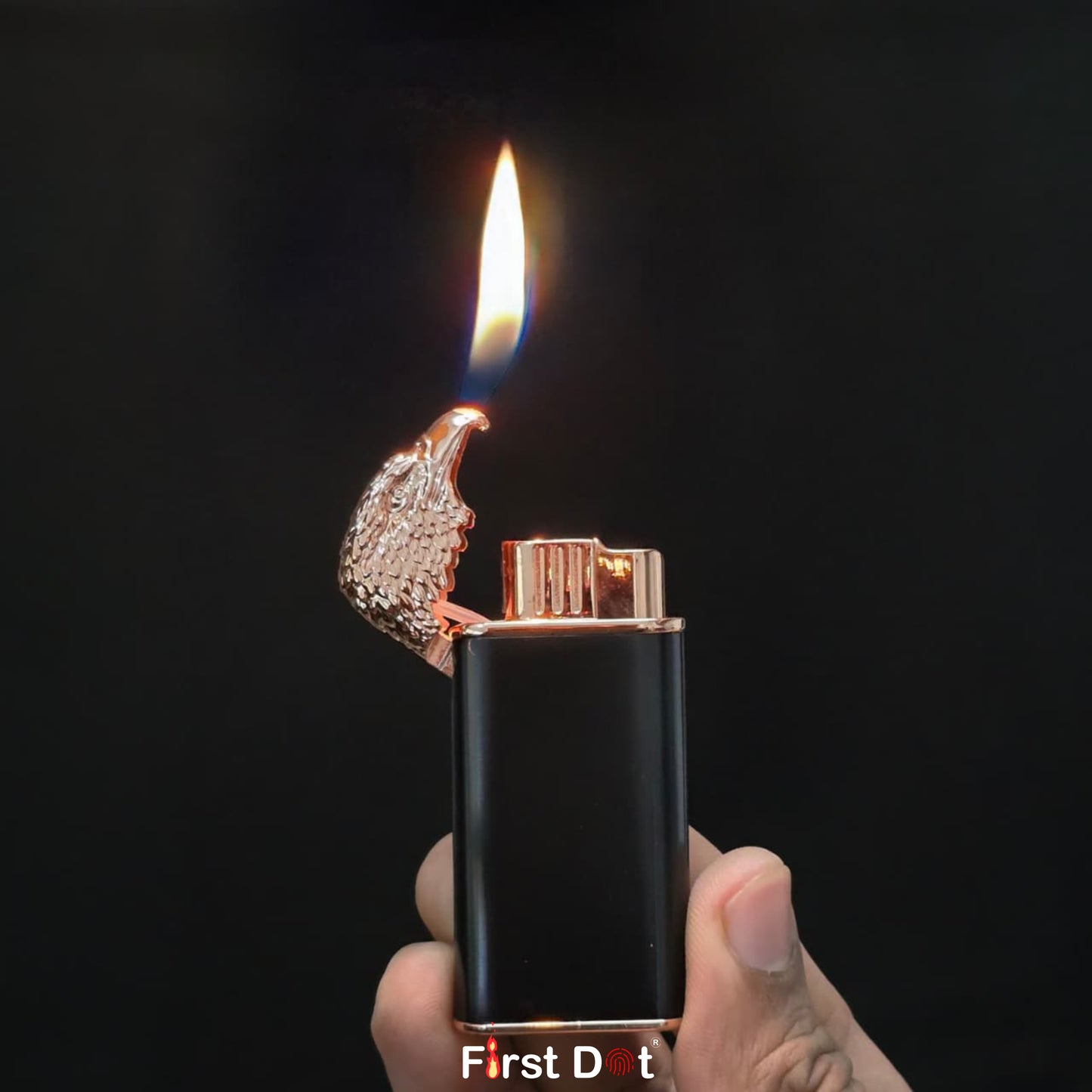 Eagle Dual Flame Wind-Resistant Metal Lighter (Black)