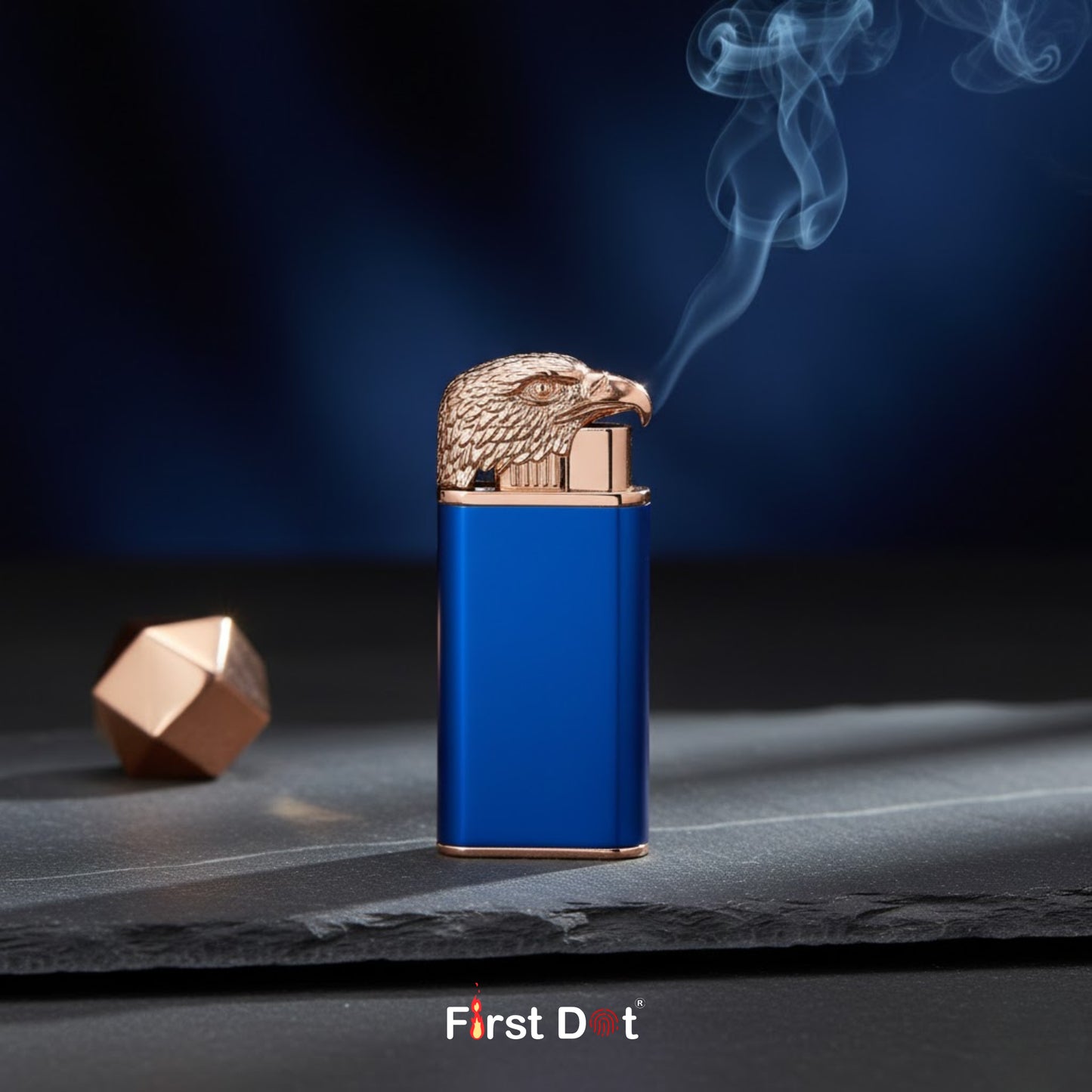 Eagle Dual Flame Wind-Resistant Metal Lighter (Blue)