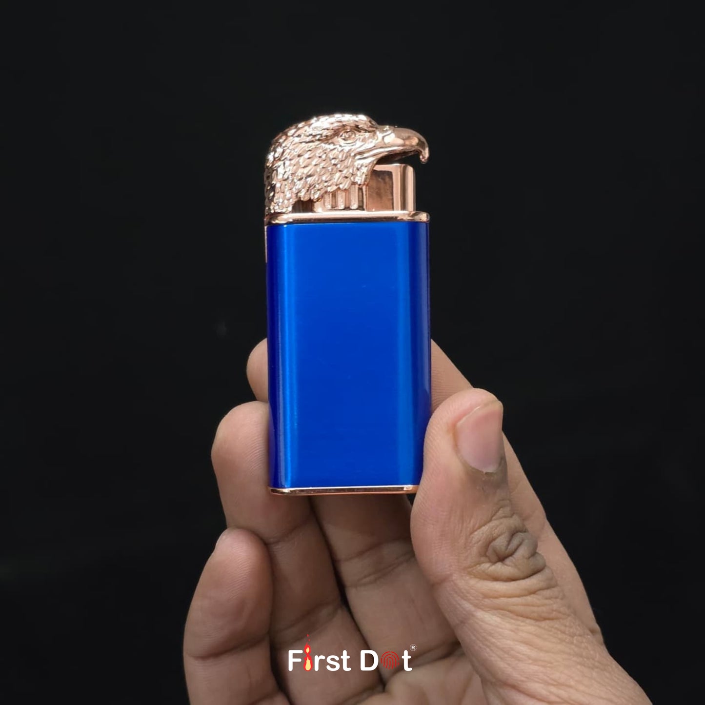 Eagle Dual Flame Wind-Resistant Metal Lighter (Blue)