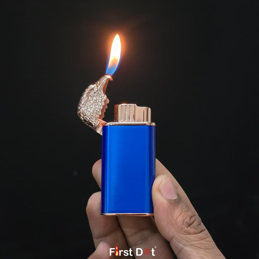 Eagle Dual Flame Wind-Resistant Metal Lighter (Blue)
