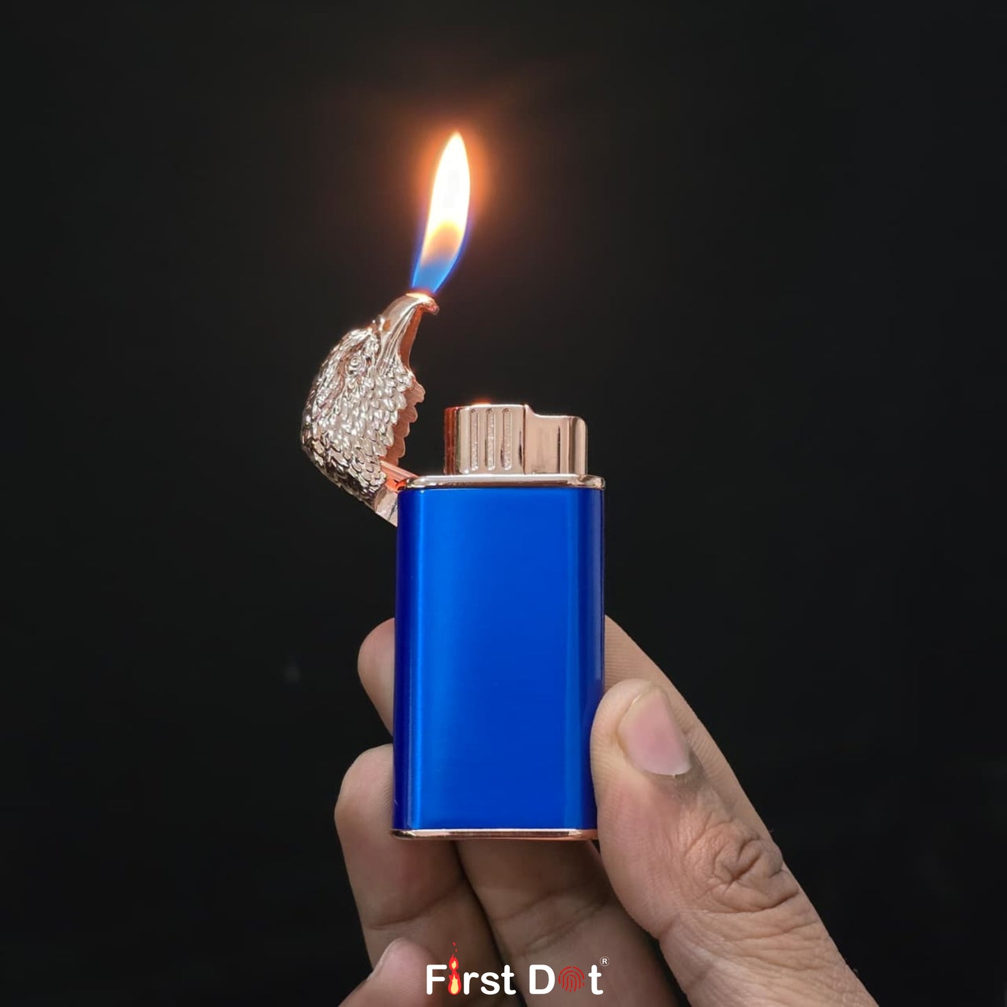 Eagle Dual Flame Wind-Resistant Metal Lighter (Blue)