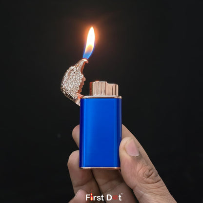 Eagle Dual Flame Wind-Resistant Metal Lighter (Blue)