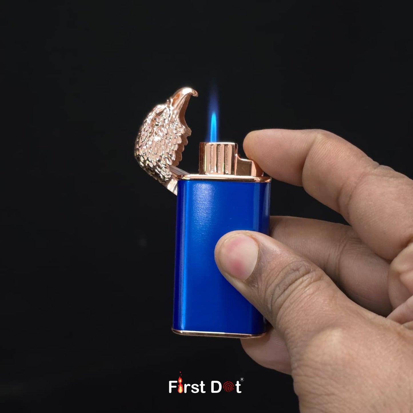 Eagle Dual Flame Wind-Resistant Metal Lighter (Blue)