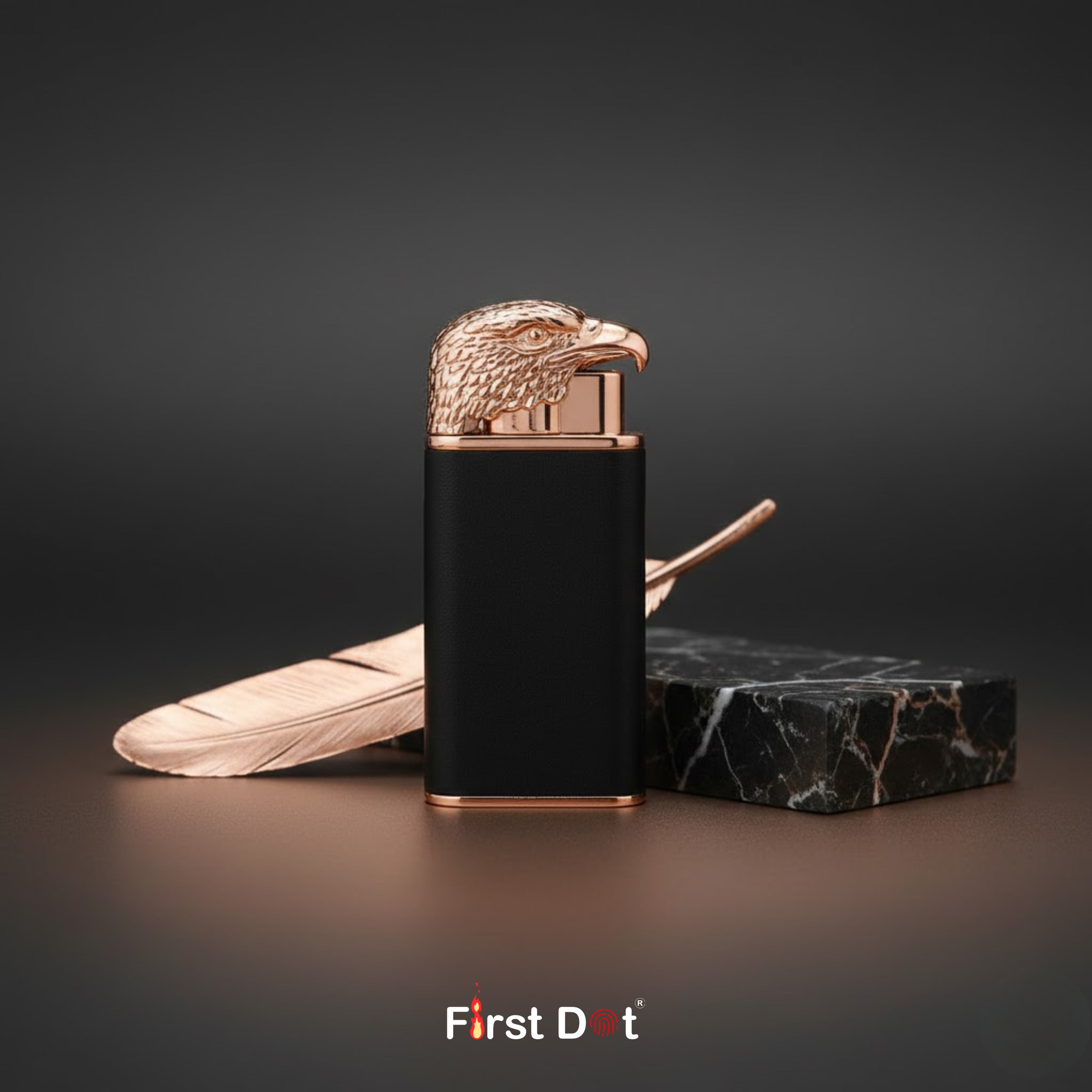 Eagle Dual Flame Wind-Resistant Metal Lighter (Matte Black)