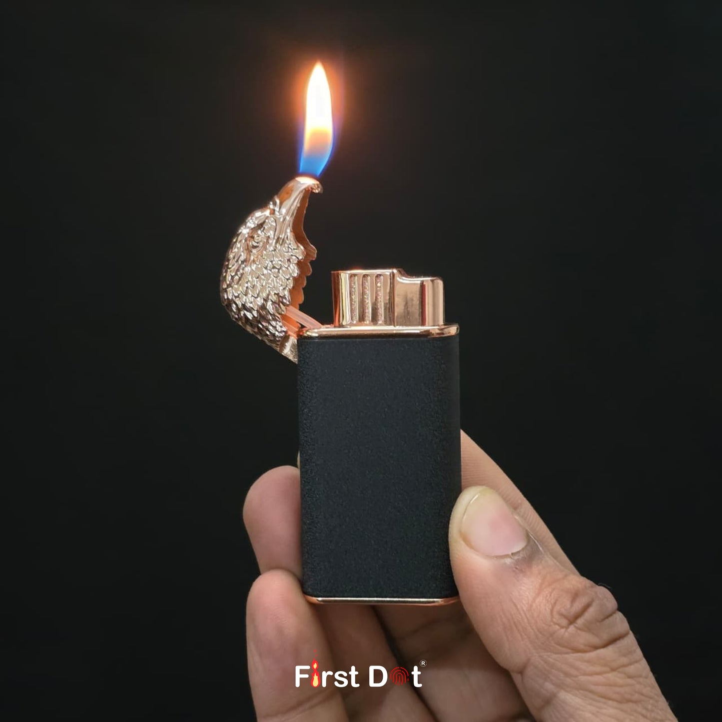 Eagle Dual Flame Wind-Resistant Metal Lighter (Matte Black)