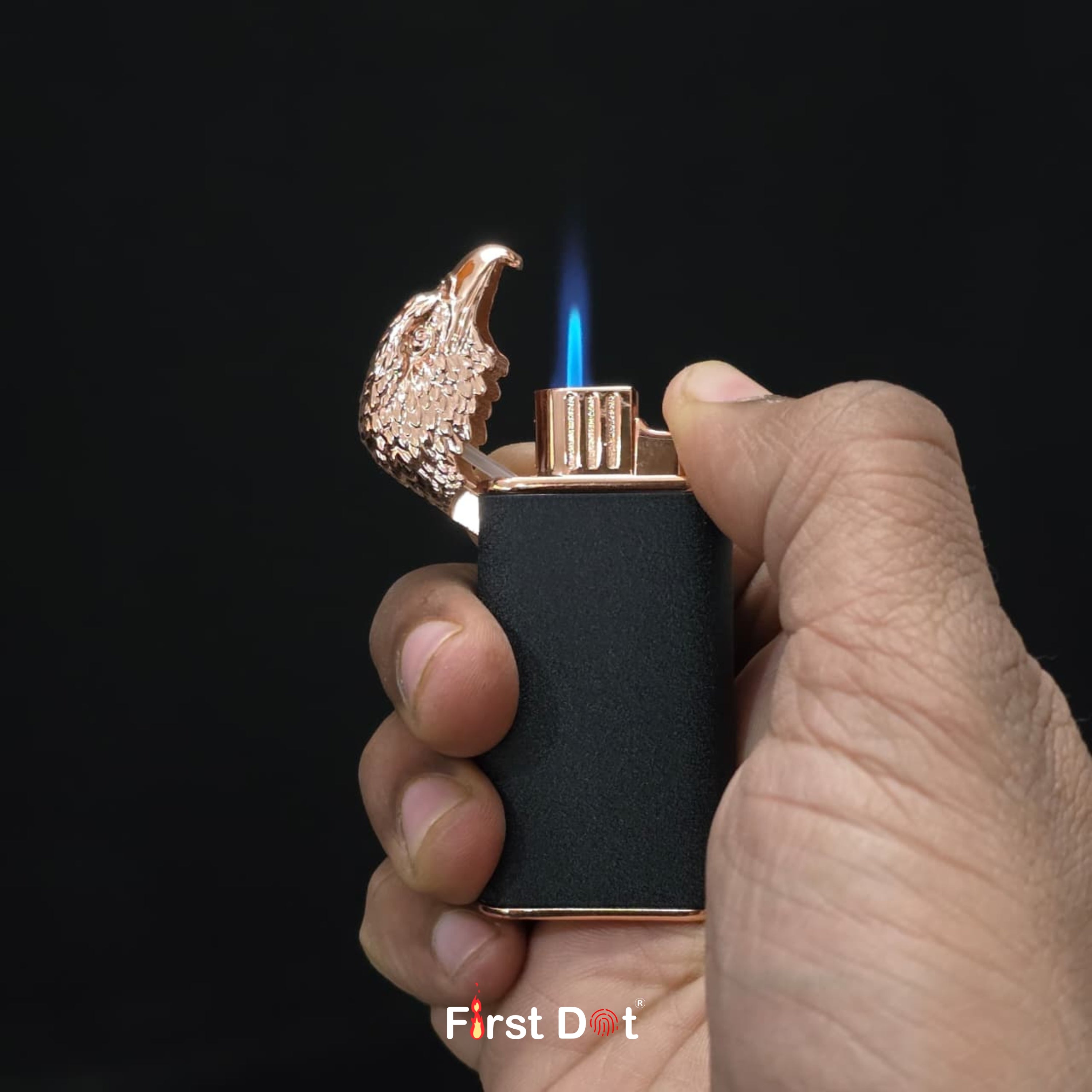 Eagle Dual Flame Wind-Resistant Metal Lighter (Matte Black)