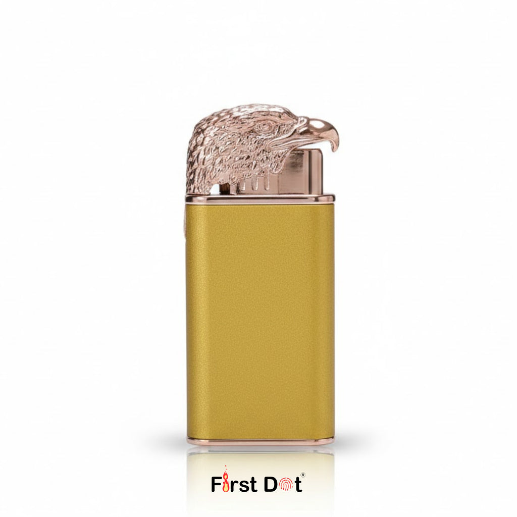 Eagle Dual Flame Wind-Resistant Metal Lighter (Matte Gold)