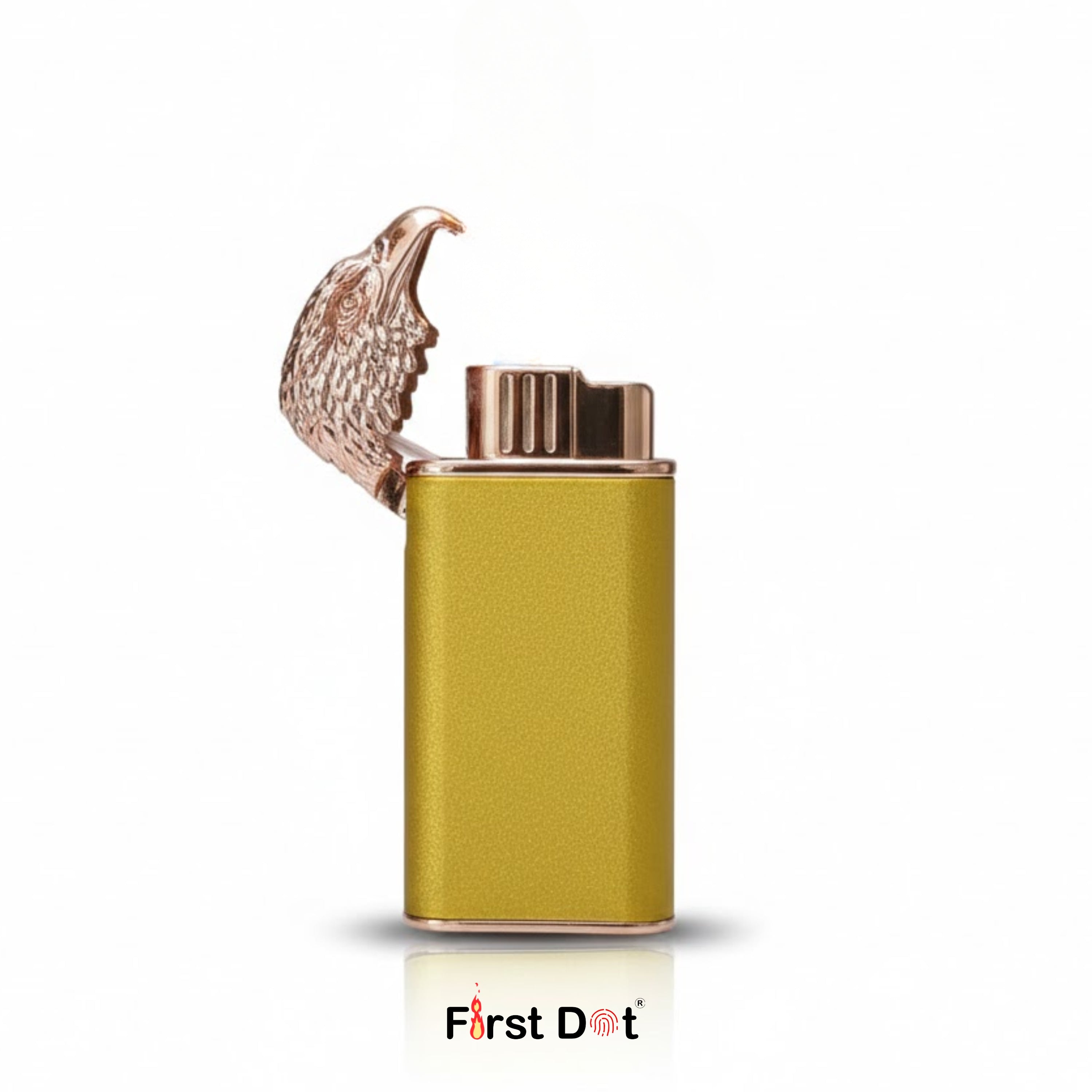Eagle Dual Flame Wind-Resistant Metal Lighter (Matte Gold)