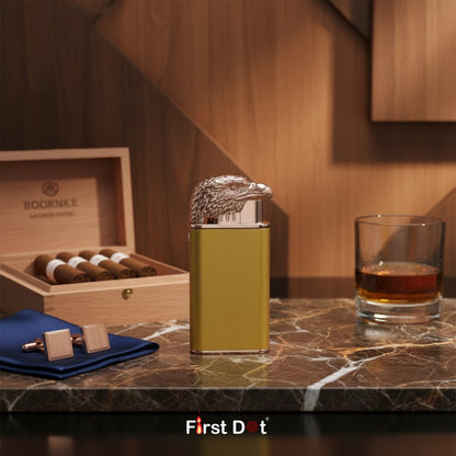 Eagle Dual Flame Wind-Resistant Metal Lighter (Matte Gold)