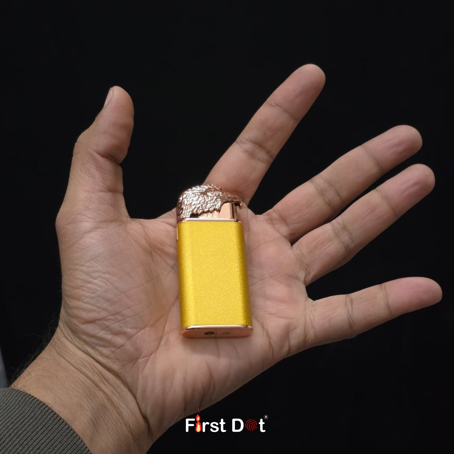 Eagle Dual Flame Wind-Resistant Metal Lighter (Matte Gold)