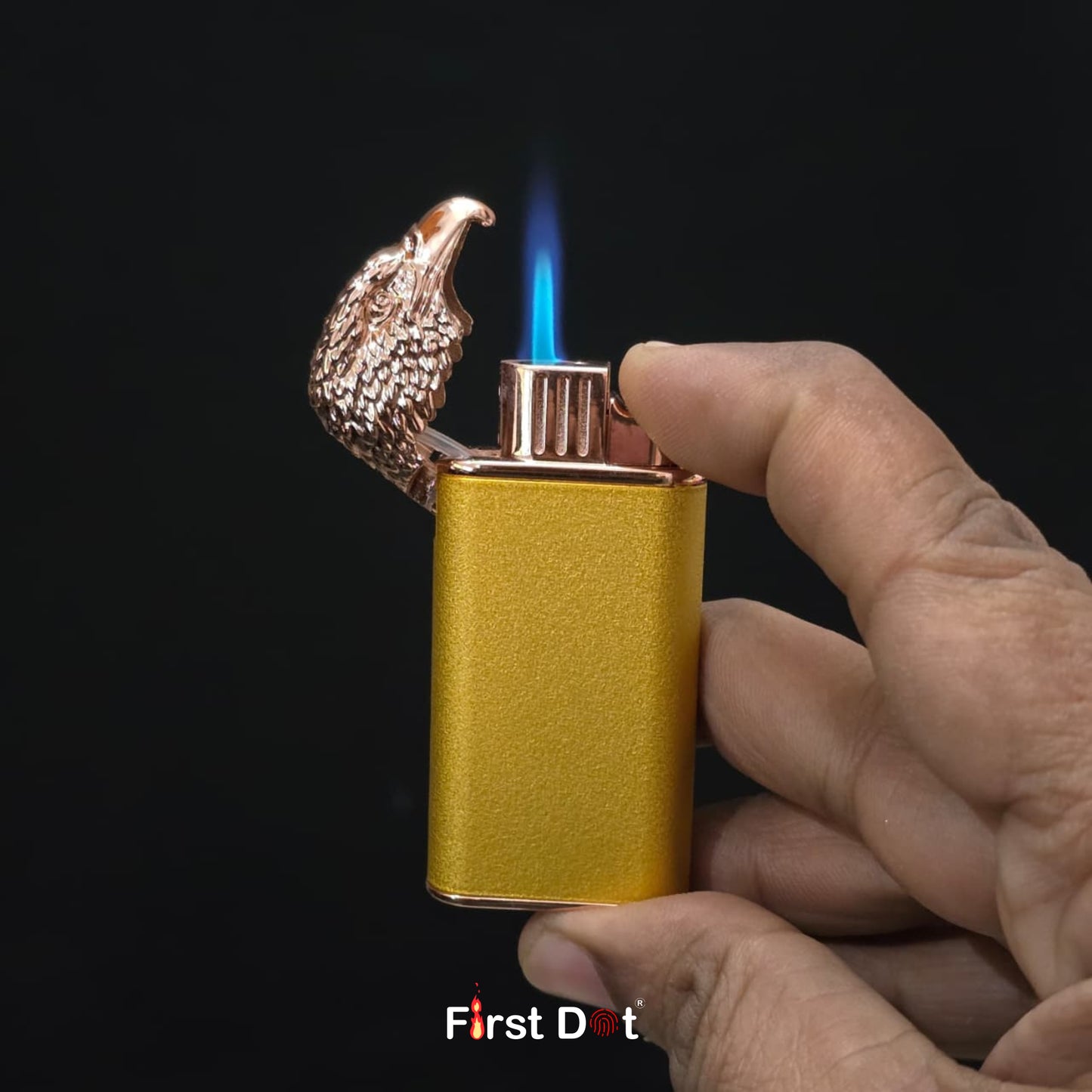 Eagle Dual Flame Wind-Resistant Metal Lighter (Matte Gold)