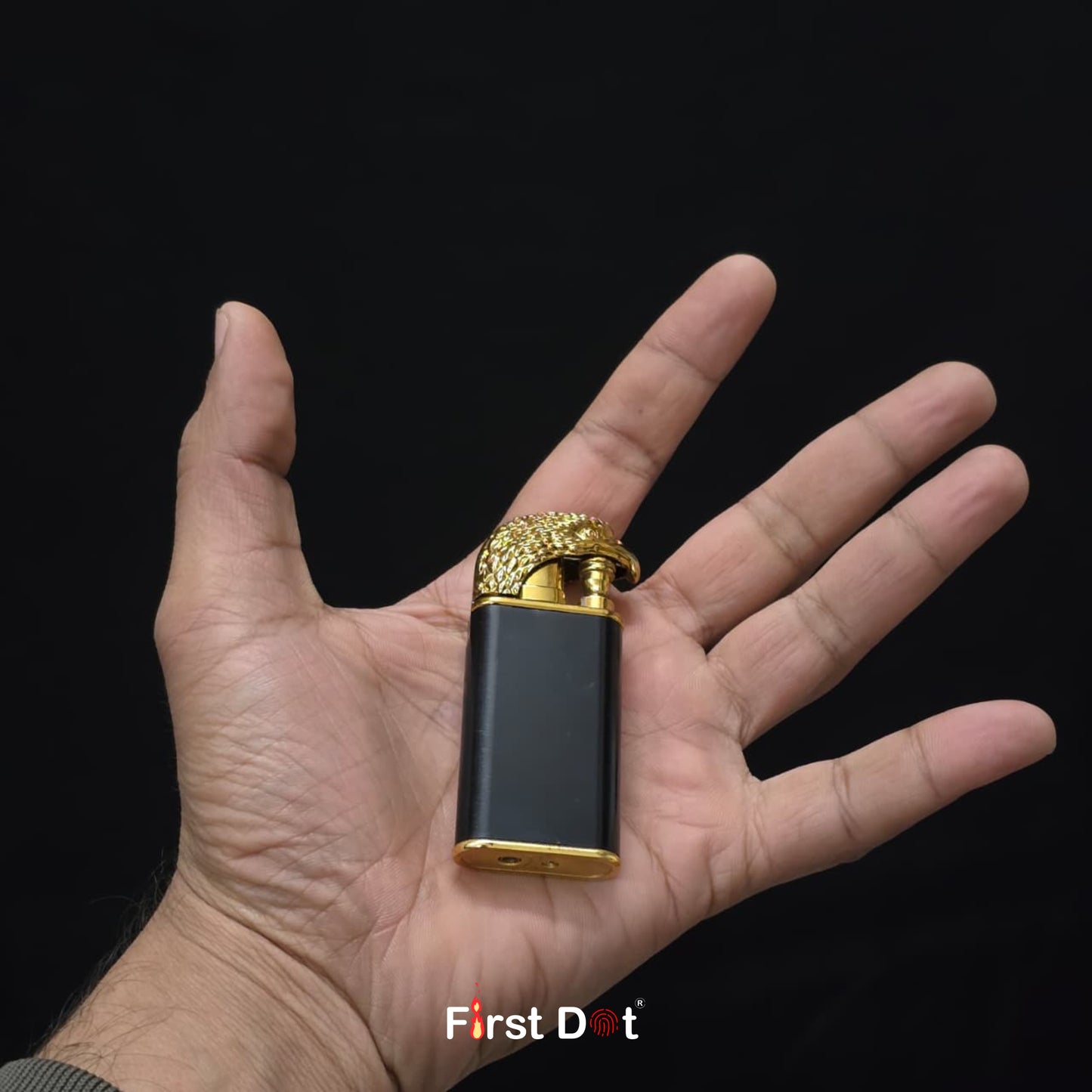 Eagle Head Dual Flame Wind-Resistant Metal Lighter (Black)