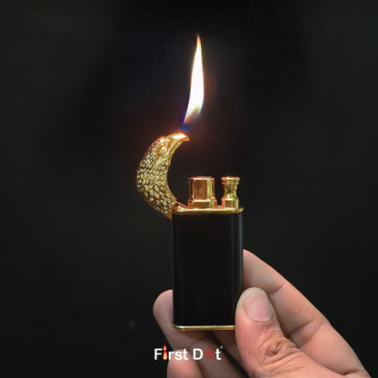 Eagle Head Dual Flame Wind-Resistant Metal Lighter (Black)