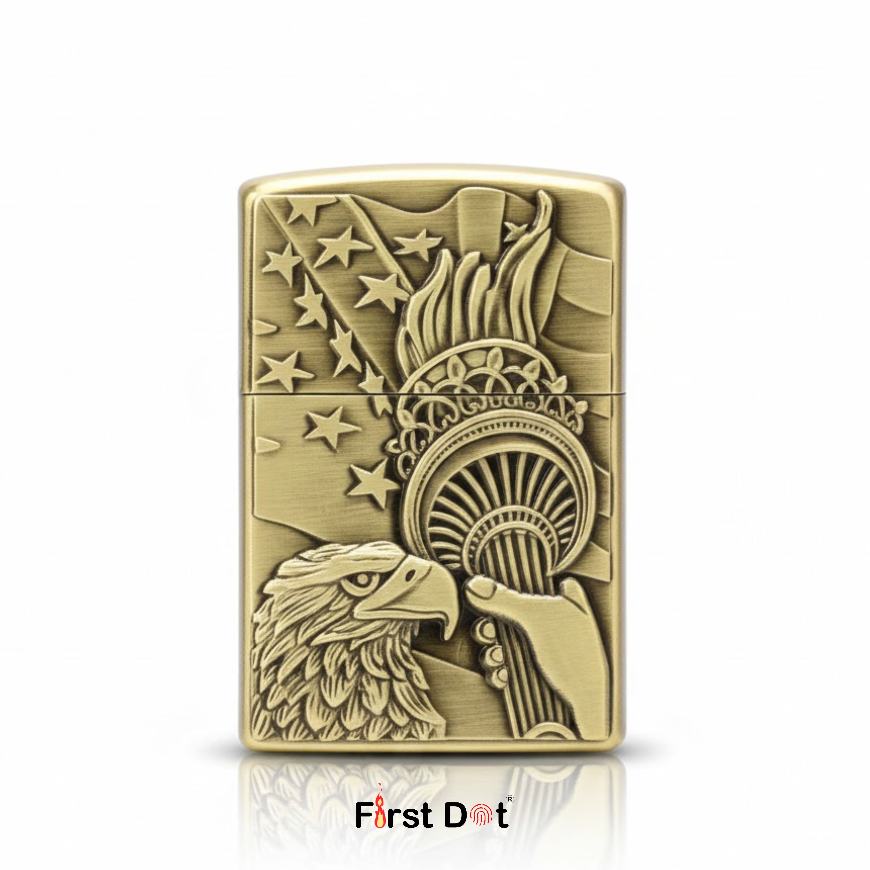 Eagle Liberty Engraved Metal Cigarette Lighter