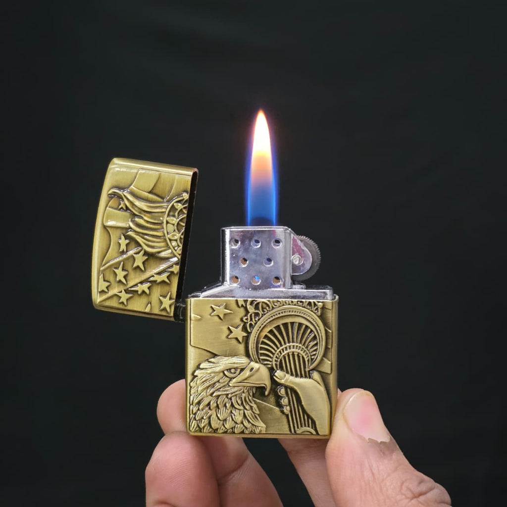 Eagle Liberty Engraved Metal Cigarette Lighter