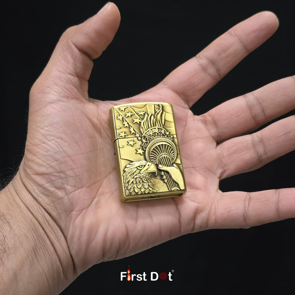 Eagle Liberty Engraved Metal Cigarette Lighter