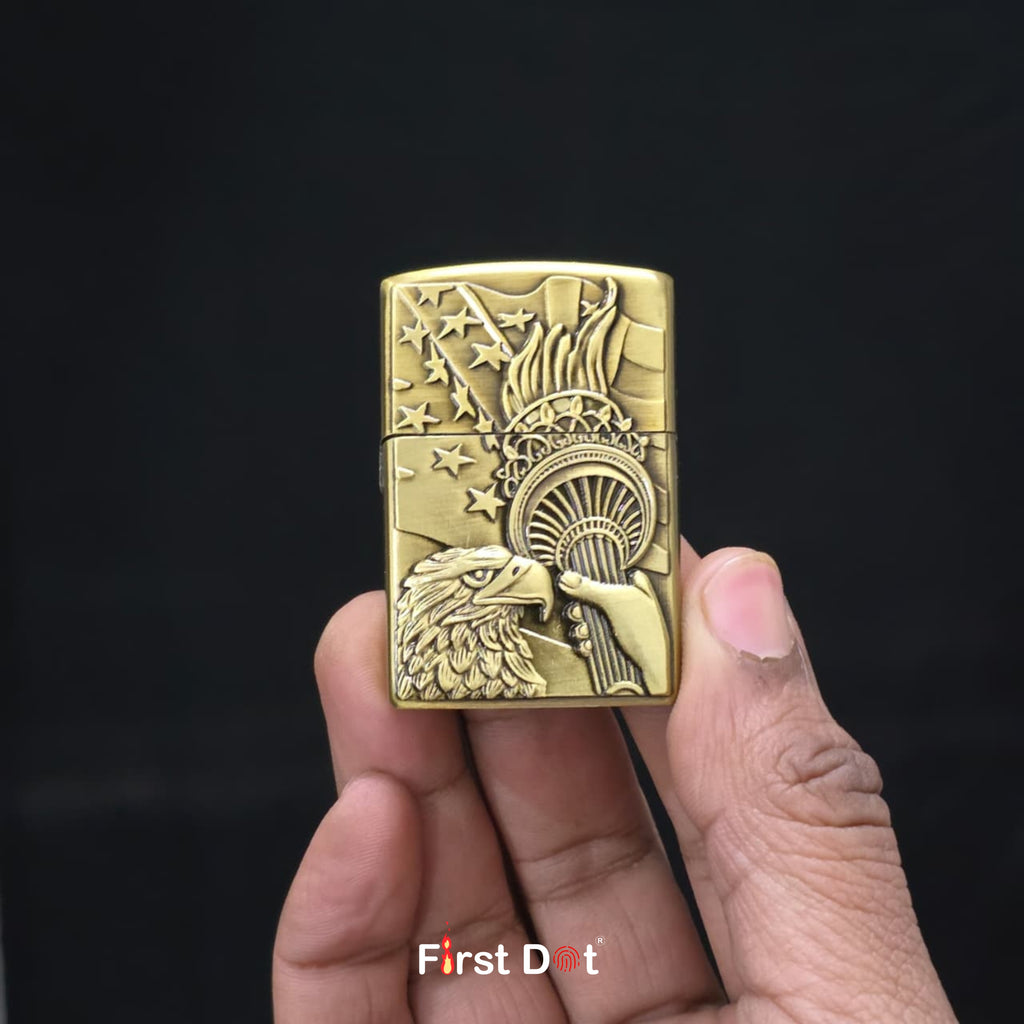 Eagle Liberty Engraved Metal Cigarette Lighter