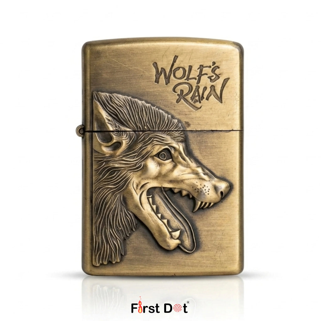 Bronze lighter with wolf design windproof cigarette lighter online in India