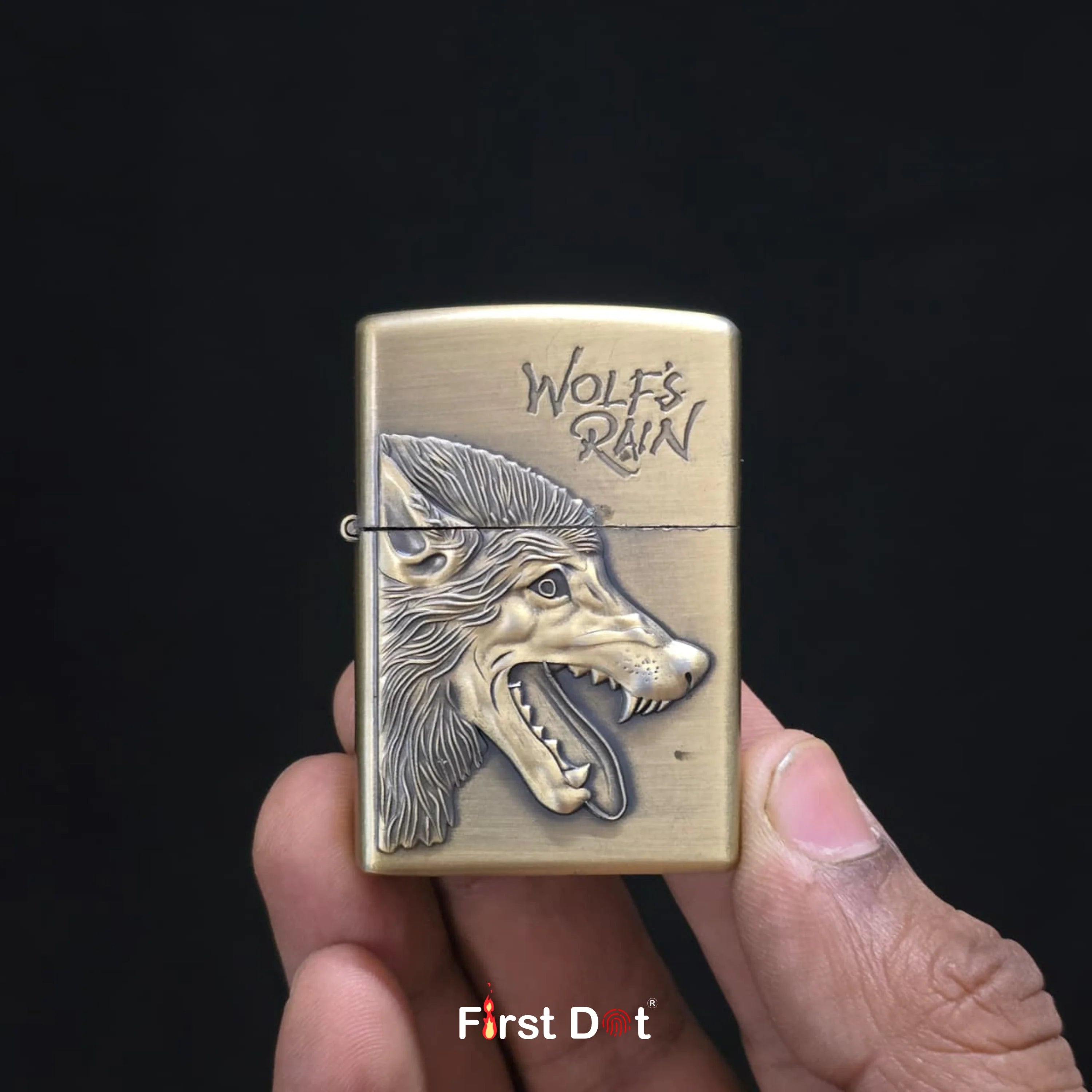 Eagle & Wolf Engraved Fluid Liquid Lighter