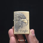 Eagle & Wolf Engraved Fluid Liquid Lighter