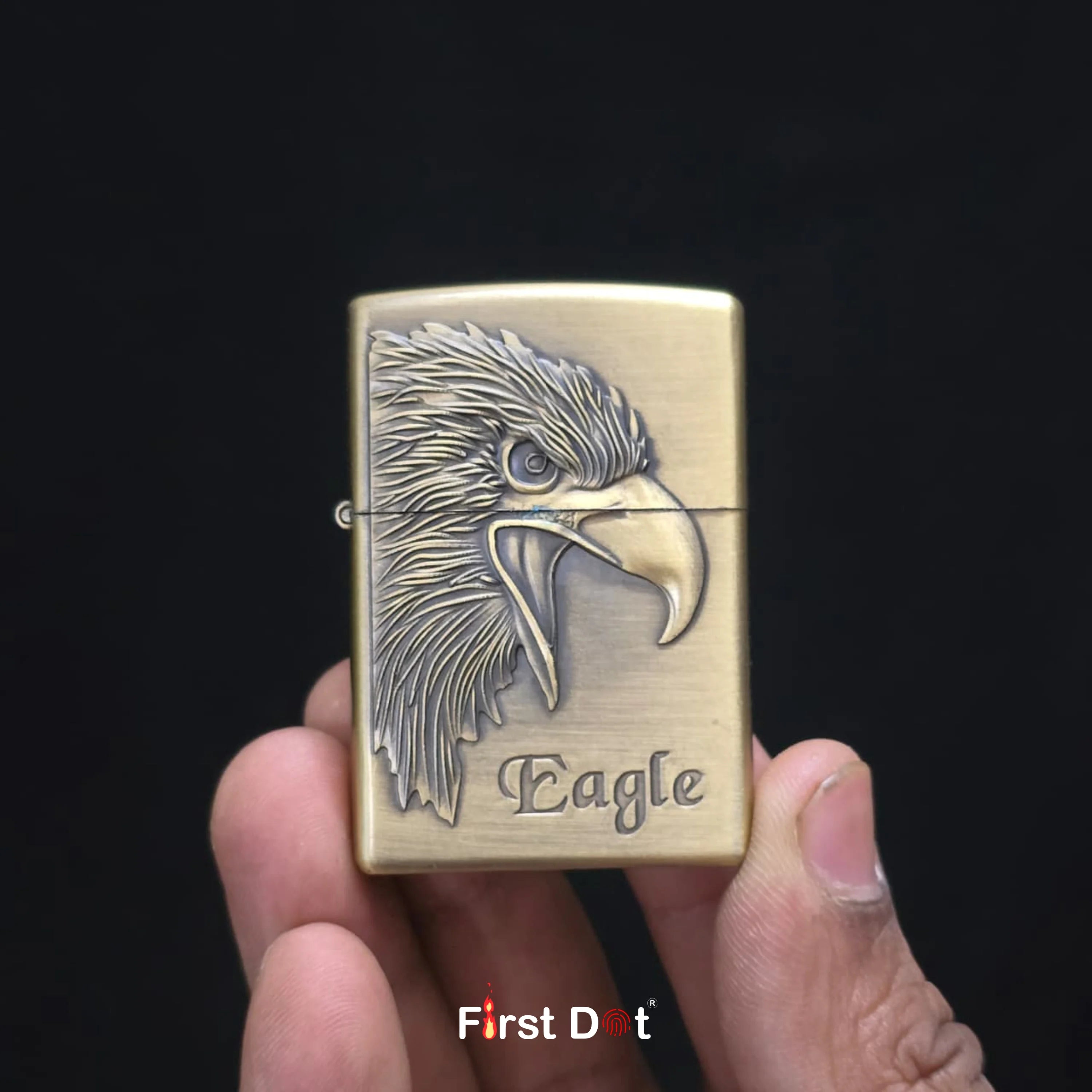 Eagle & Wolf Engraved Fluid Liquid Lighter