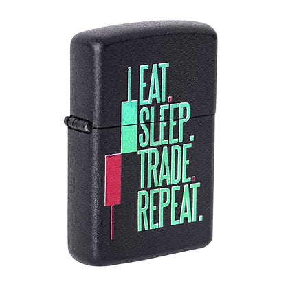 Eat Sleep Trade Repeat Candle Premium Refillable Cigarette Lighter – Perfect for Gifting | First Dot