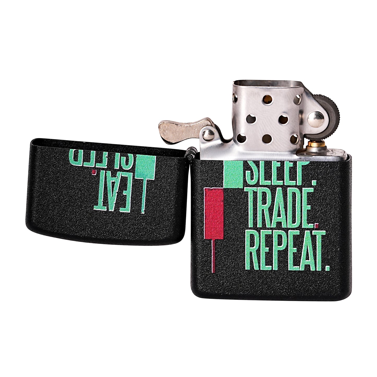 Eat Sleep Trade Repeat Candle Premium Refillable Cigarette Lighter – Perfect for Gifting | First Dot