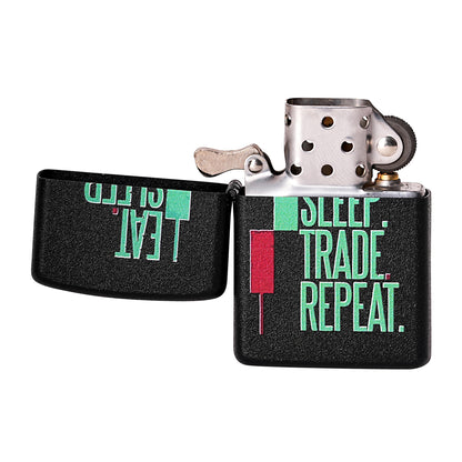 Eat Sleep Trade Repeat Candle Premium Refillable Cigarette Lighter – Perfect for Gifting | First Dot