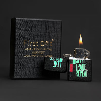 Eat Sleep Trade Repeat Candle Premium Refillable Cigarette Lighter – Perfect for Gifting | First Dot