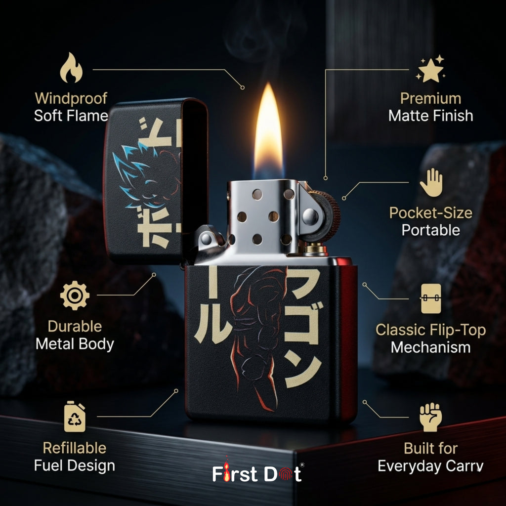 First Dot Goku Anime Series Windproof Cigarette Lighter