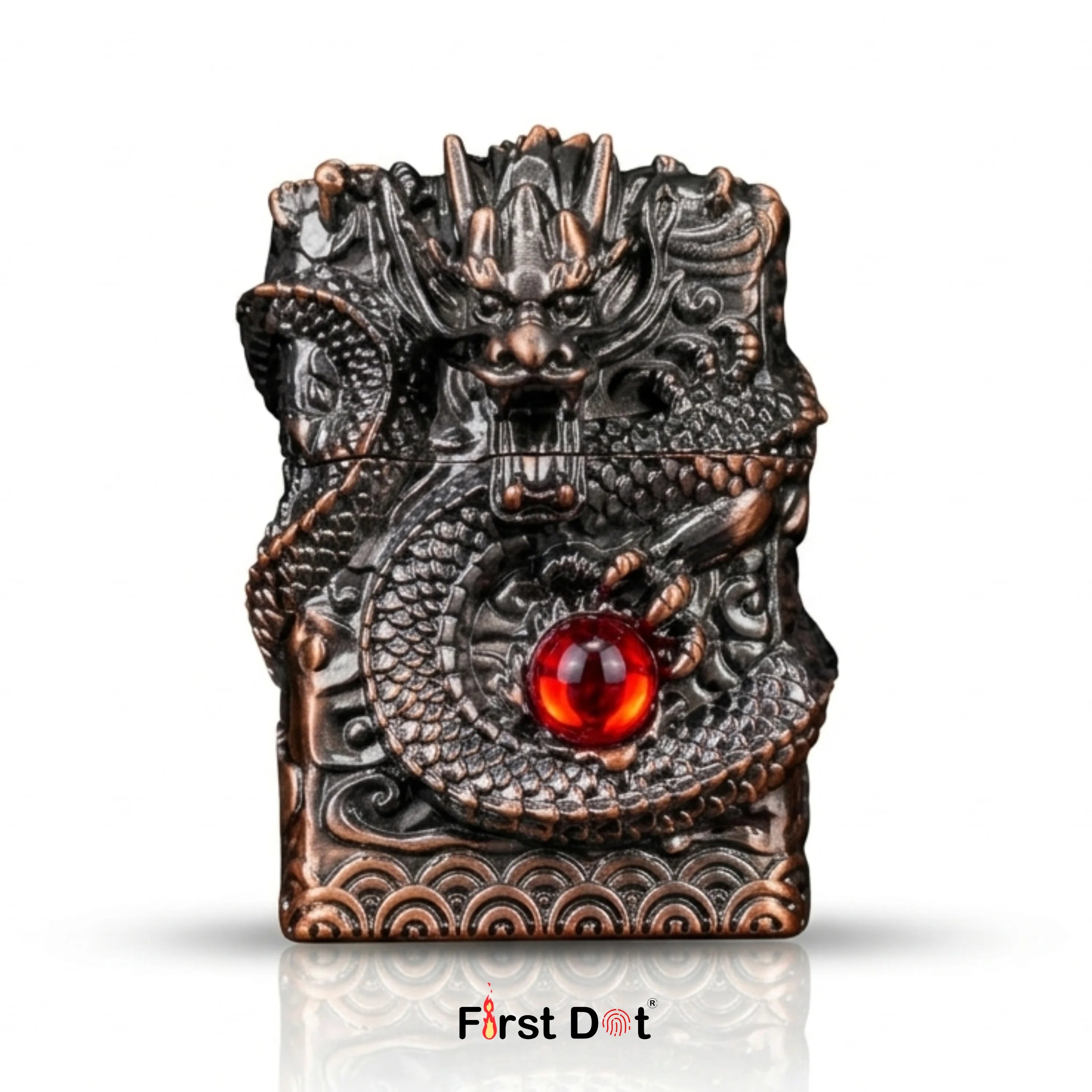 Dragon Vintage Cigarette Lighter Kerosene Fuel – Unique Fancy Antique Windproof Flint Smoking Lighter for Men 
