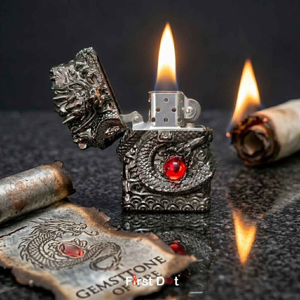 Vintage Cigarette Lighter Unique Fancy Antique Windproof Flint Smoking Lighter for Men