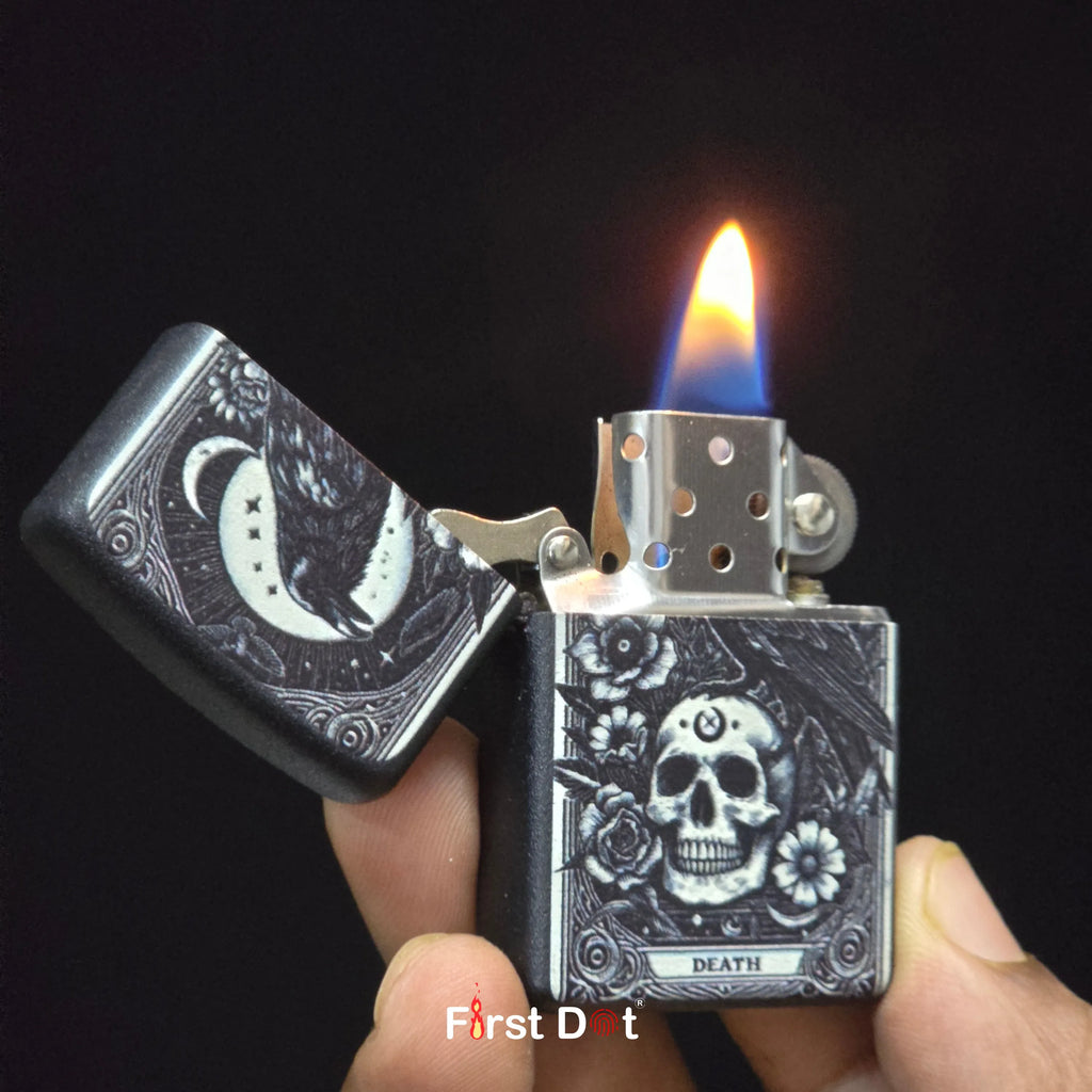 First Dot Gothic Grim Reaper & Raven Tarot Skull Lighters Pack of 2