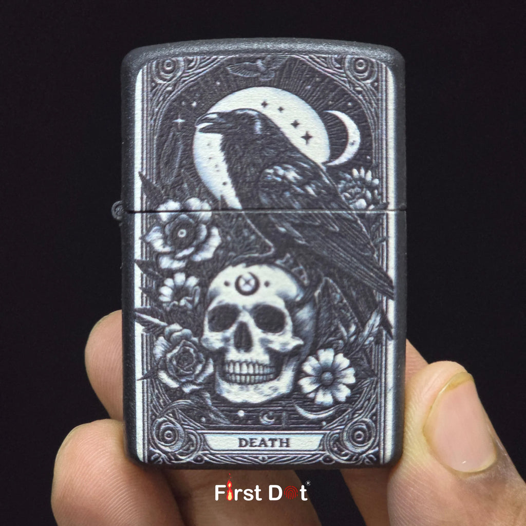 First Dot Gothic Grim Reaper & Raven Tarot Skull Lighters Pack of 2