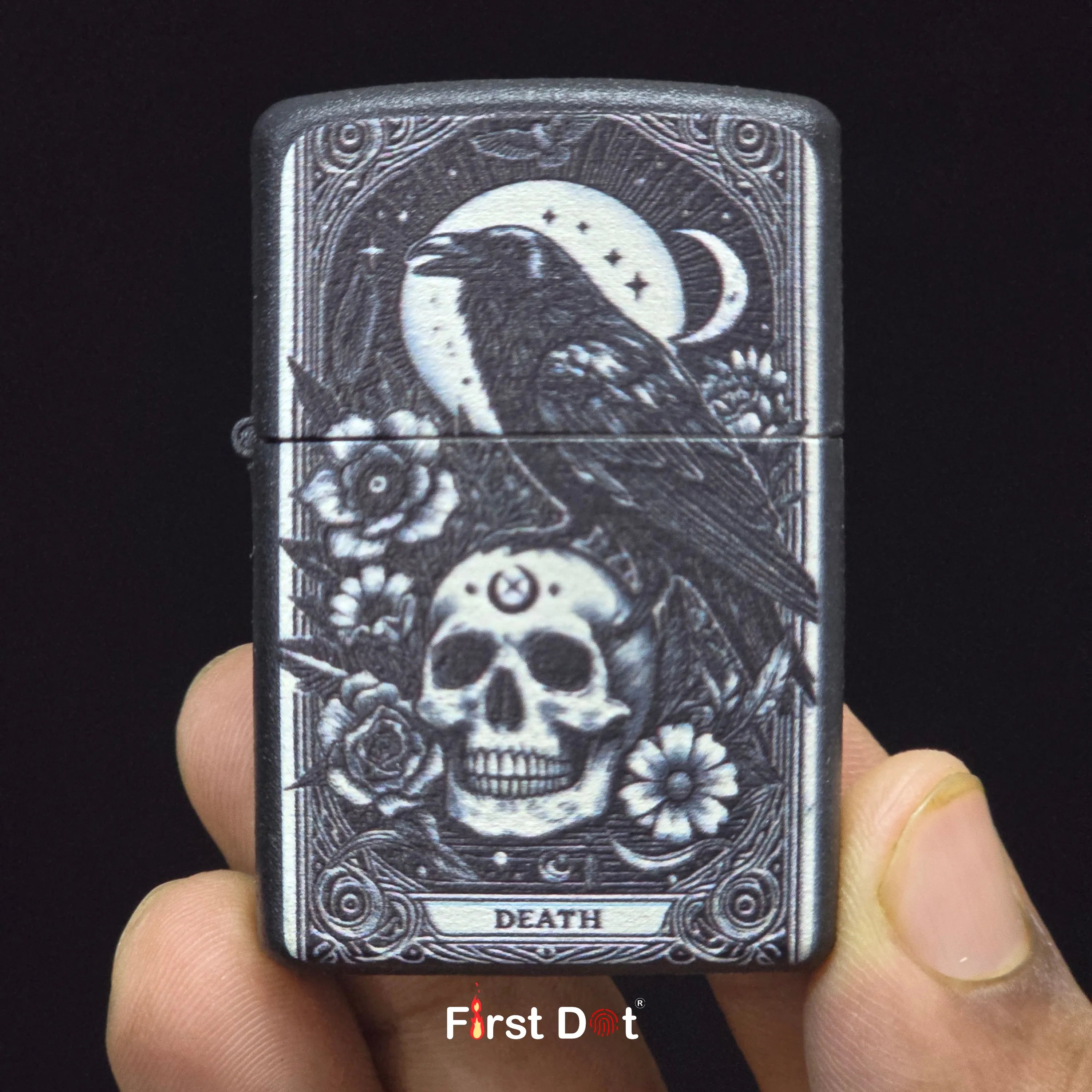 First Dot Gothic Grim Reaper & Raven Tarot Skull Lighters Pack of 2