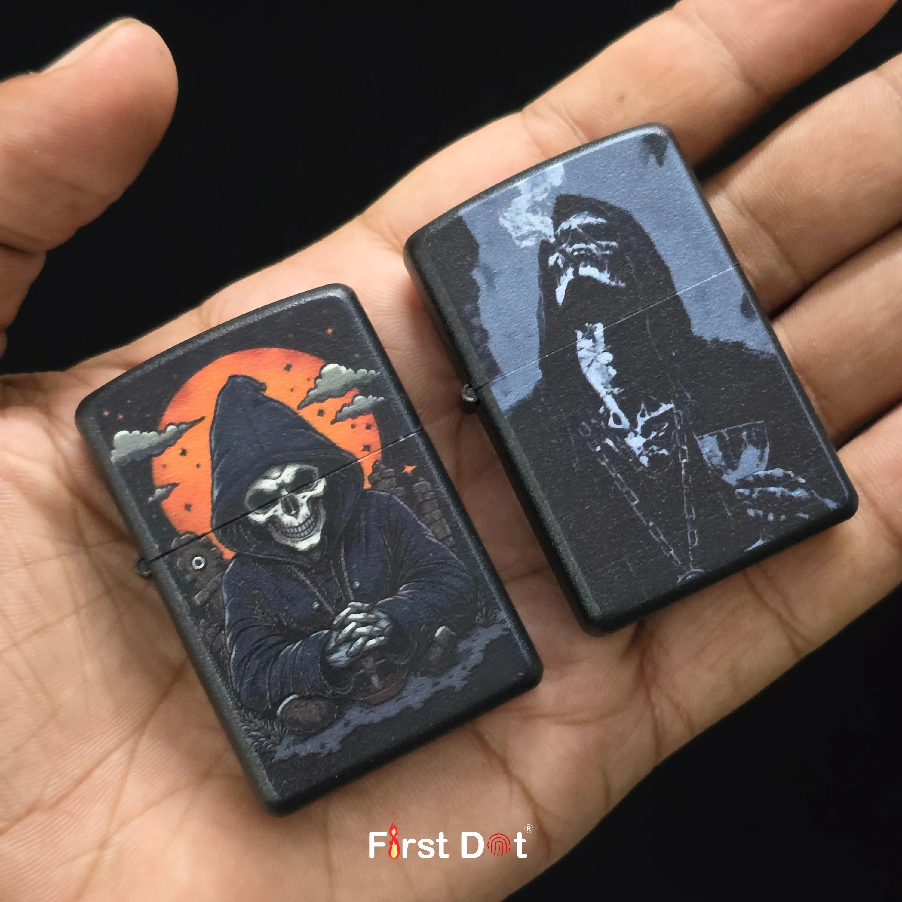 First Dot Gothic Grim Reaper & Skeleton Lighters Pack of 2