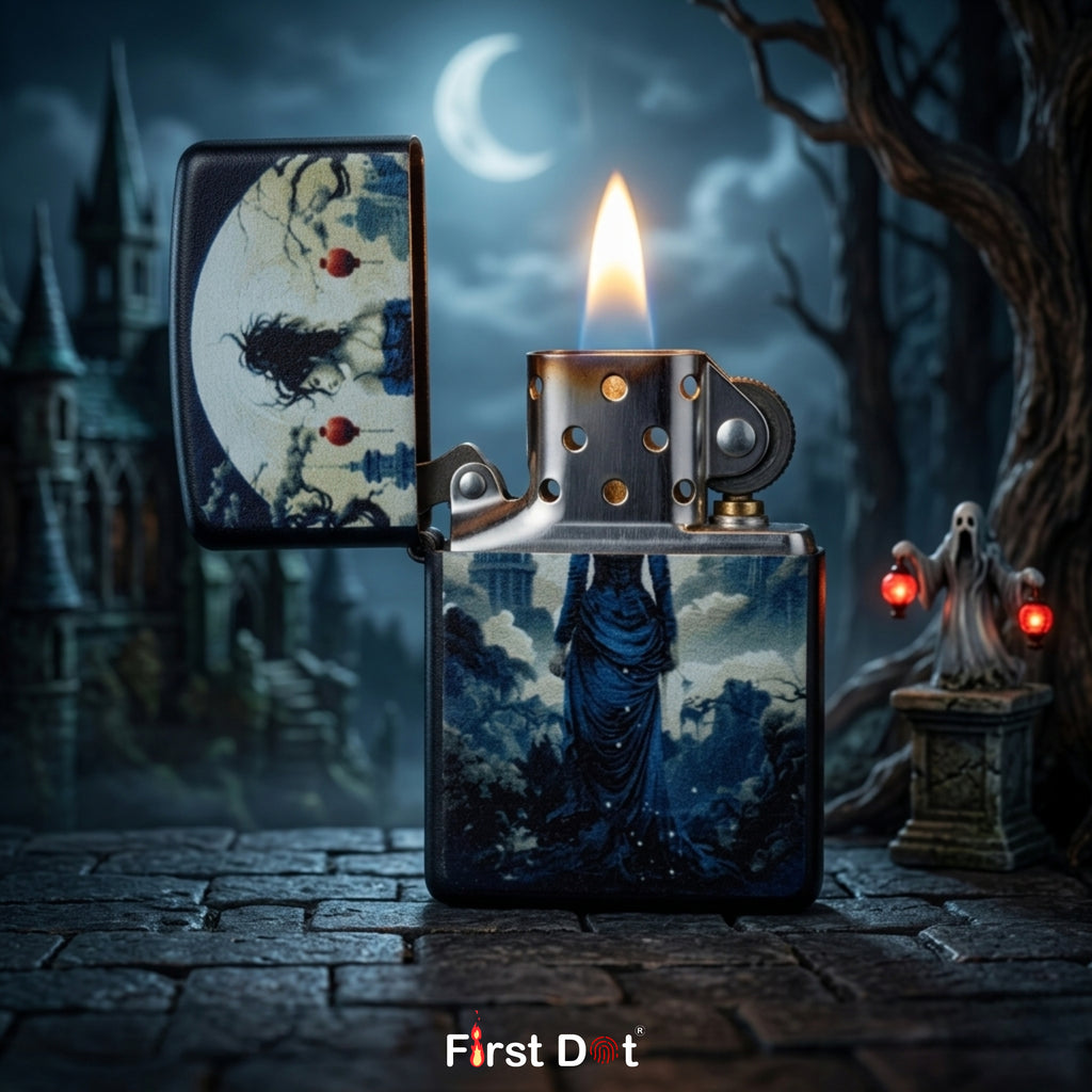 First Dot Gothic Moonlight Maiden Windproof Cigarette Lighter
