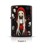 First Dot Gothic Red Hood Windproof Cigarette Lighter