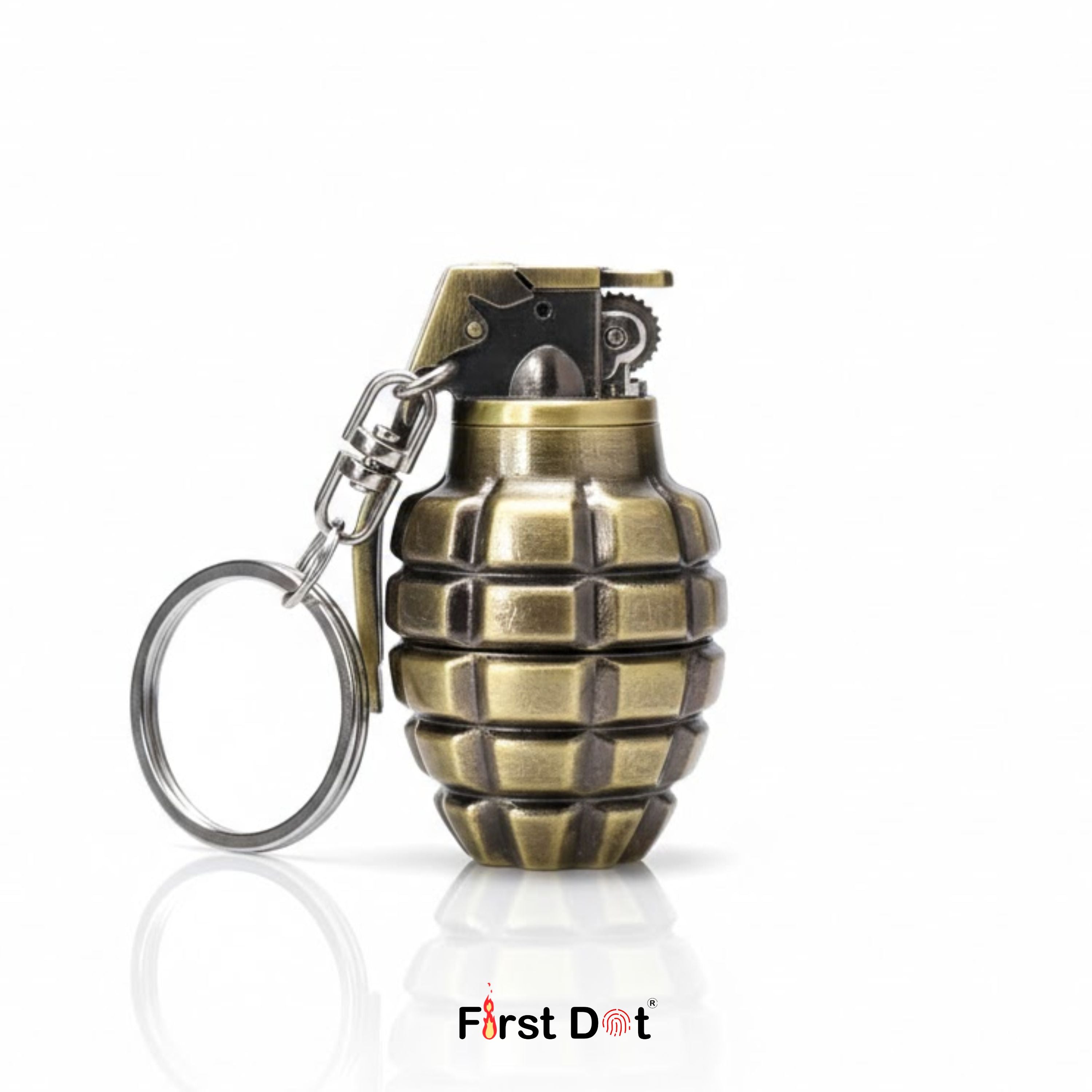 Grenade-Style Keychain Cigarette Lighter