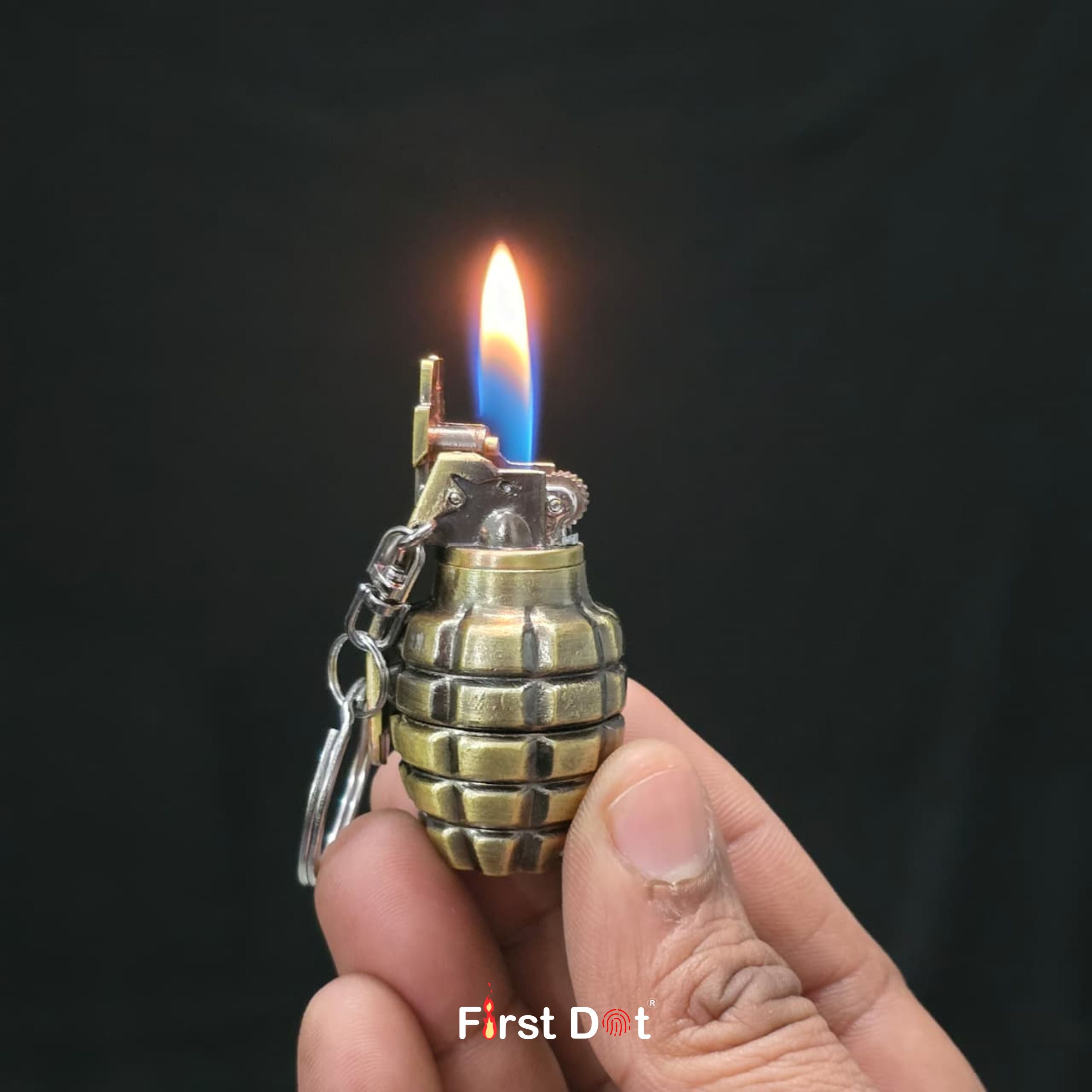 Grenade-Style Keychain Cigarette Lighter