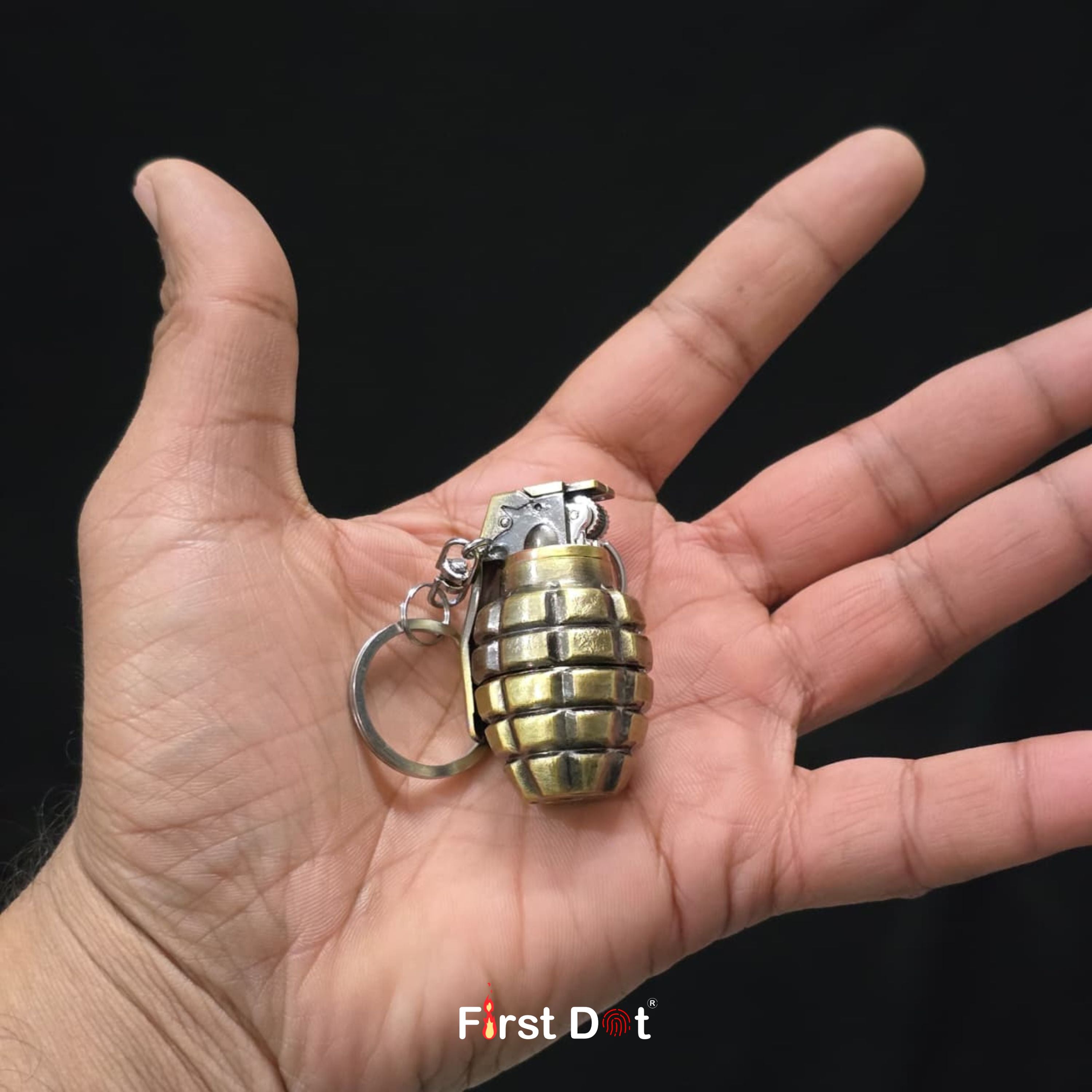 Grenade-Style Keychain Cigarette Lighter