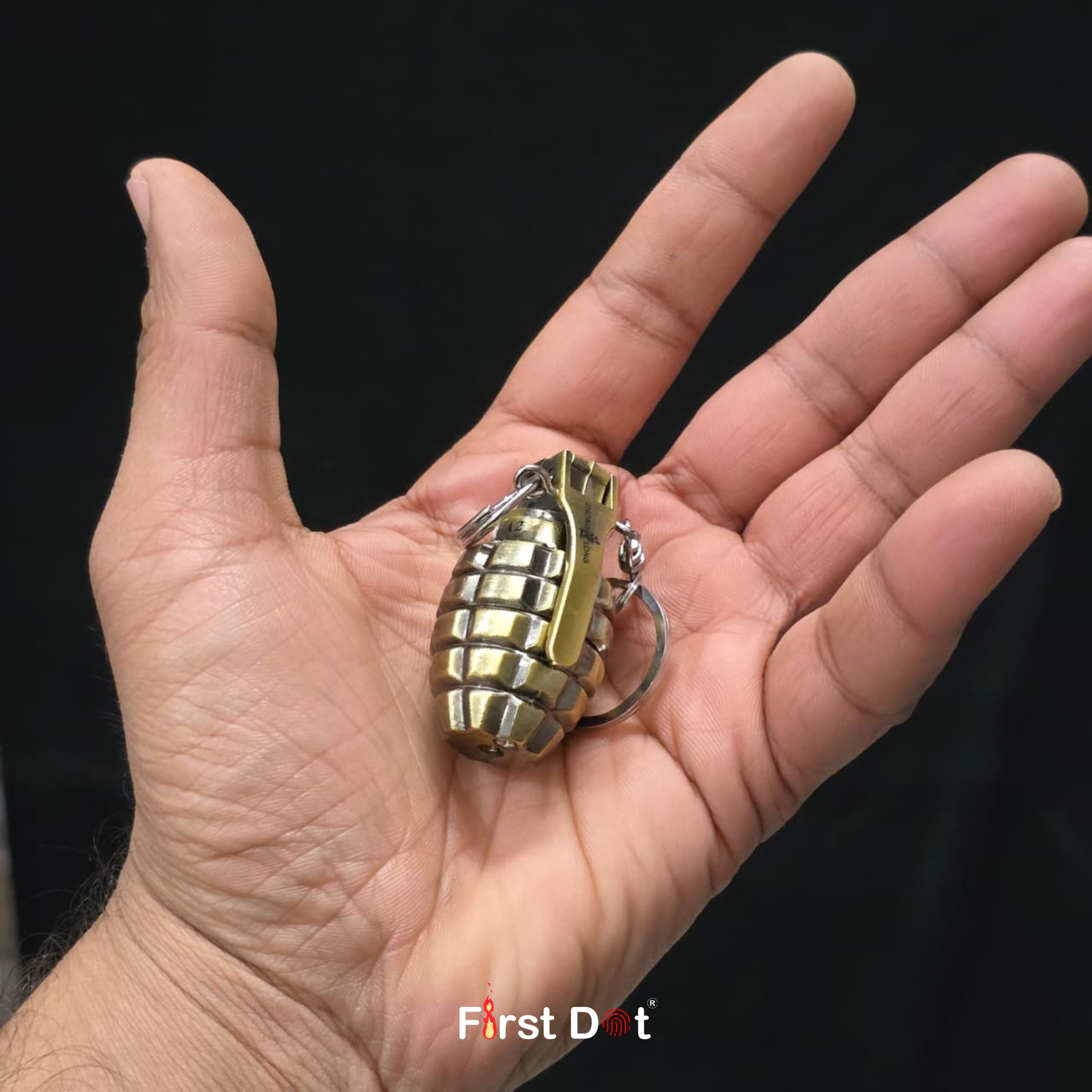 Grenade-Style Keychain Cigarette Lighter