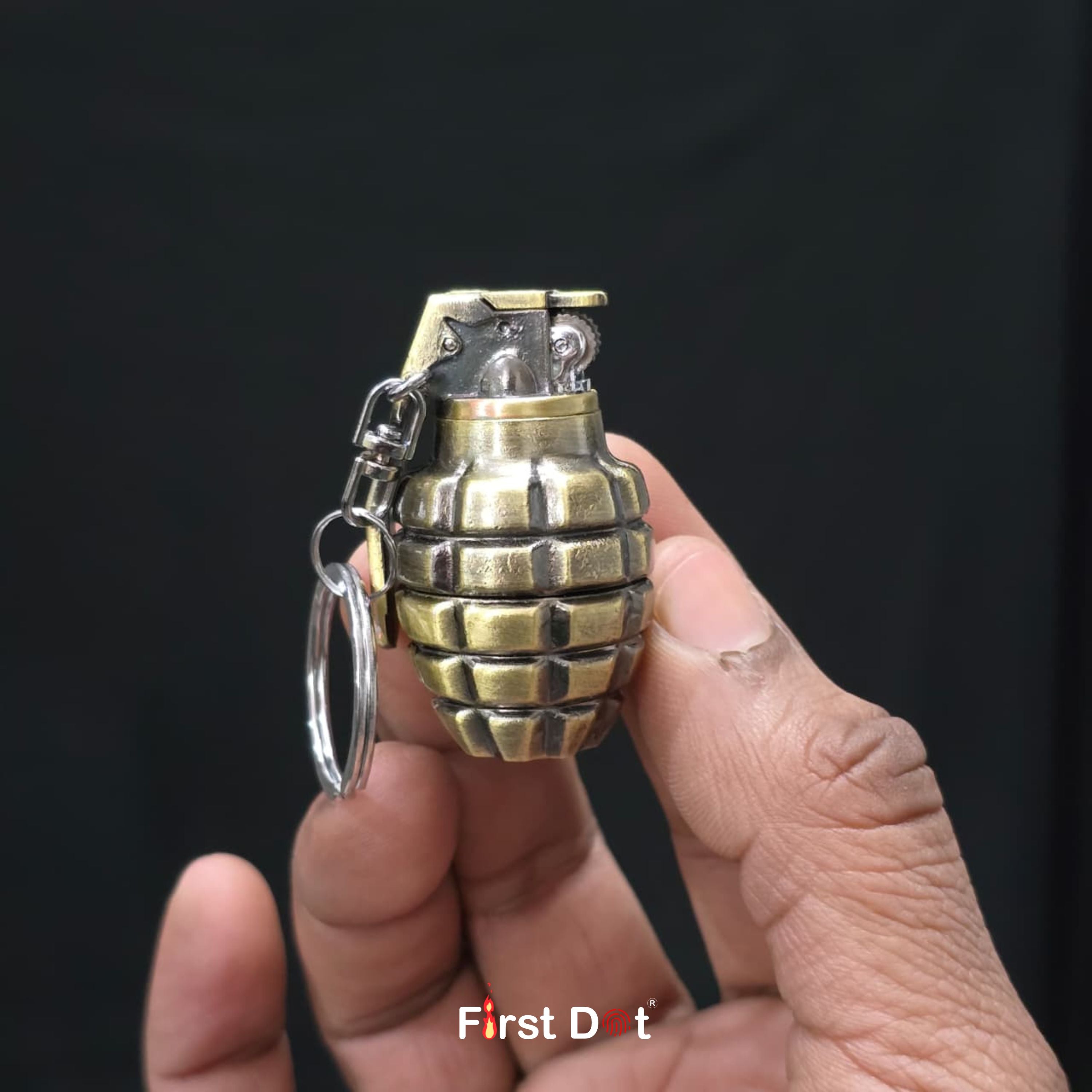 Grenade-Style Keychain Cigarette Lighter