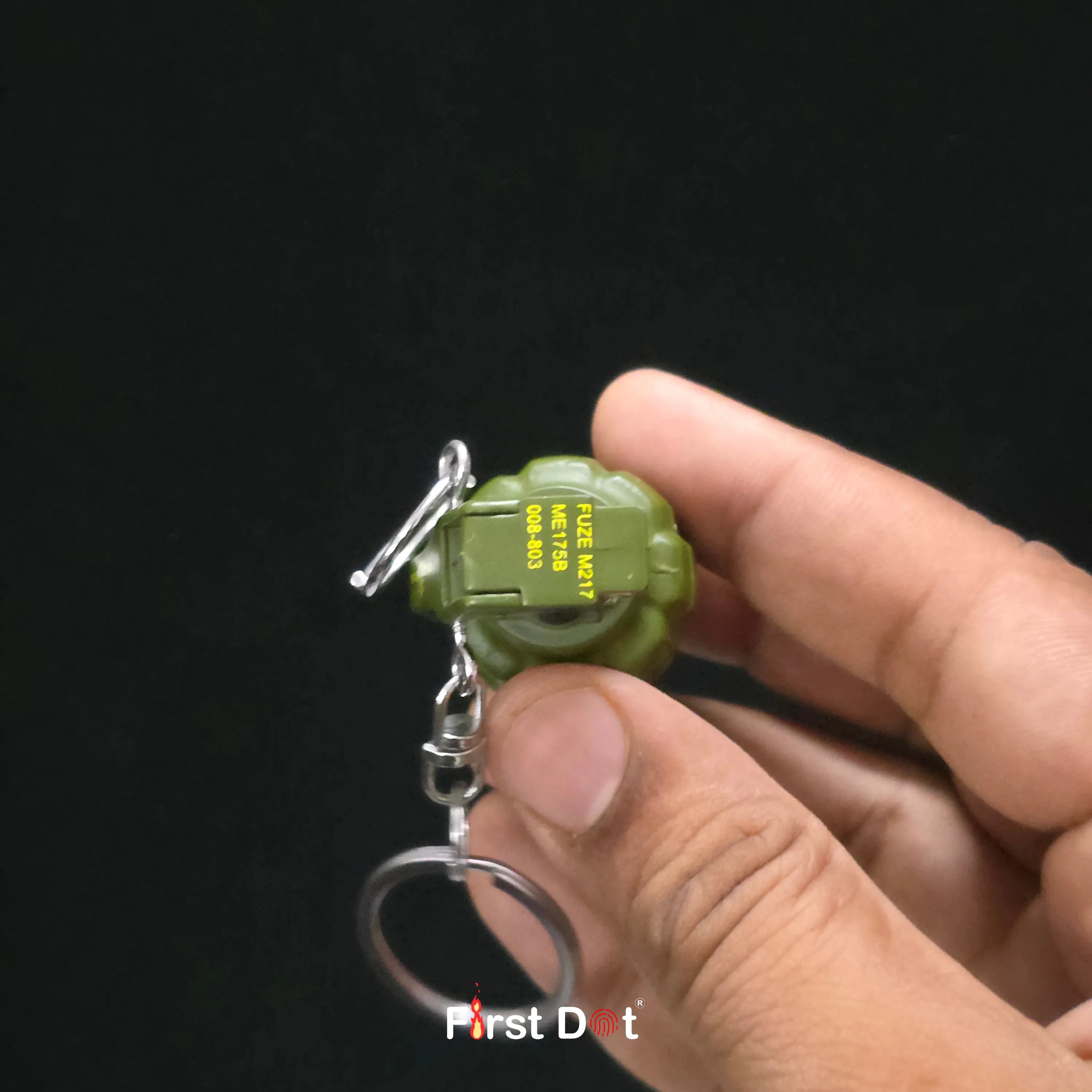 First Dot Grenade Green Keychain Lighter