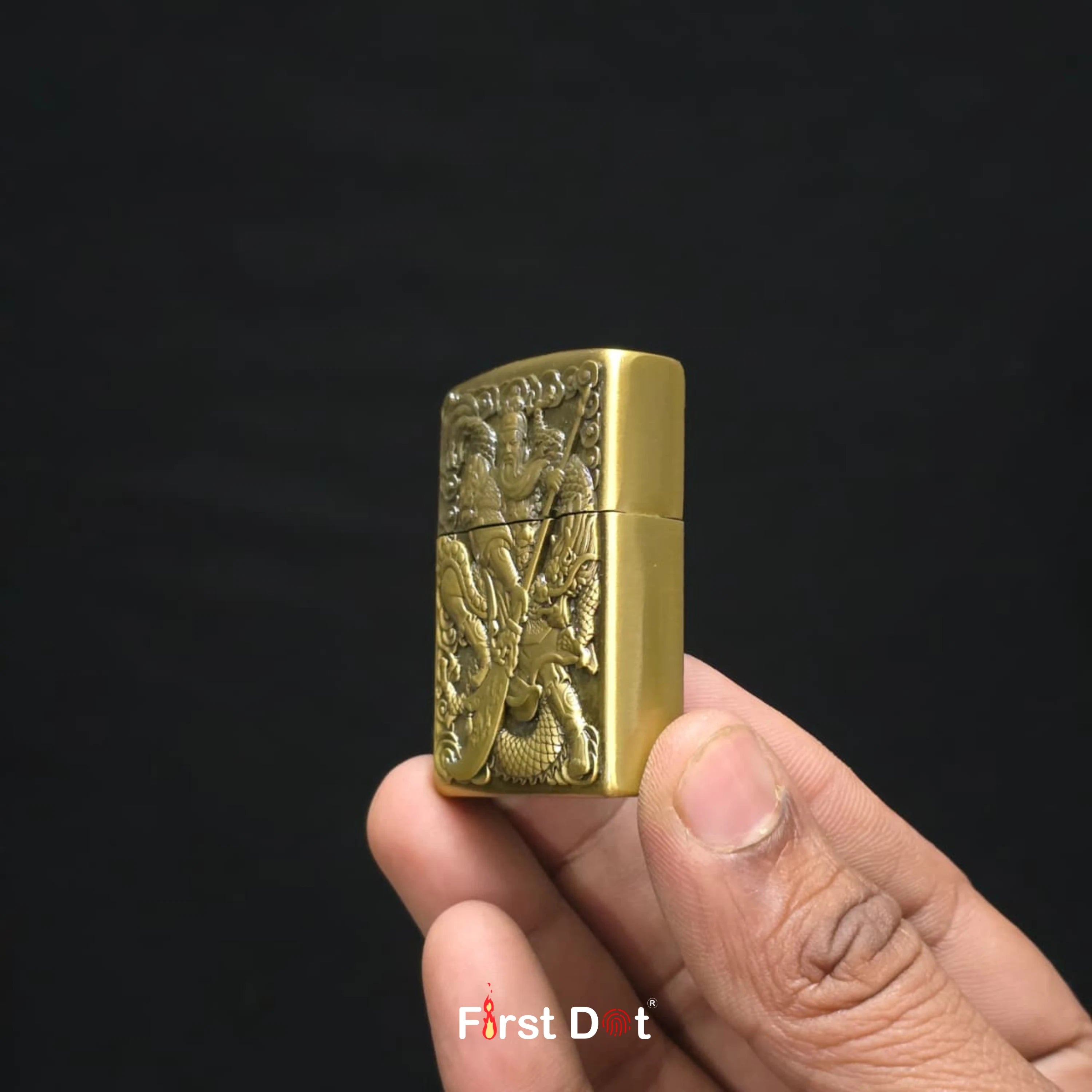 Guan Yu Engraved Warrior Cigarette Lighter