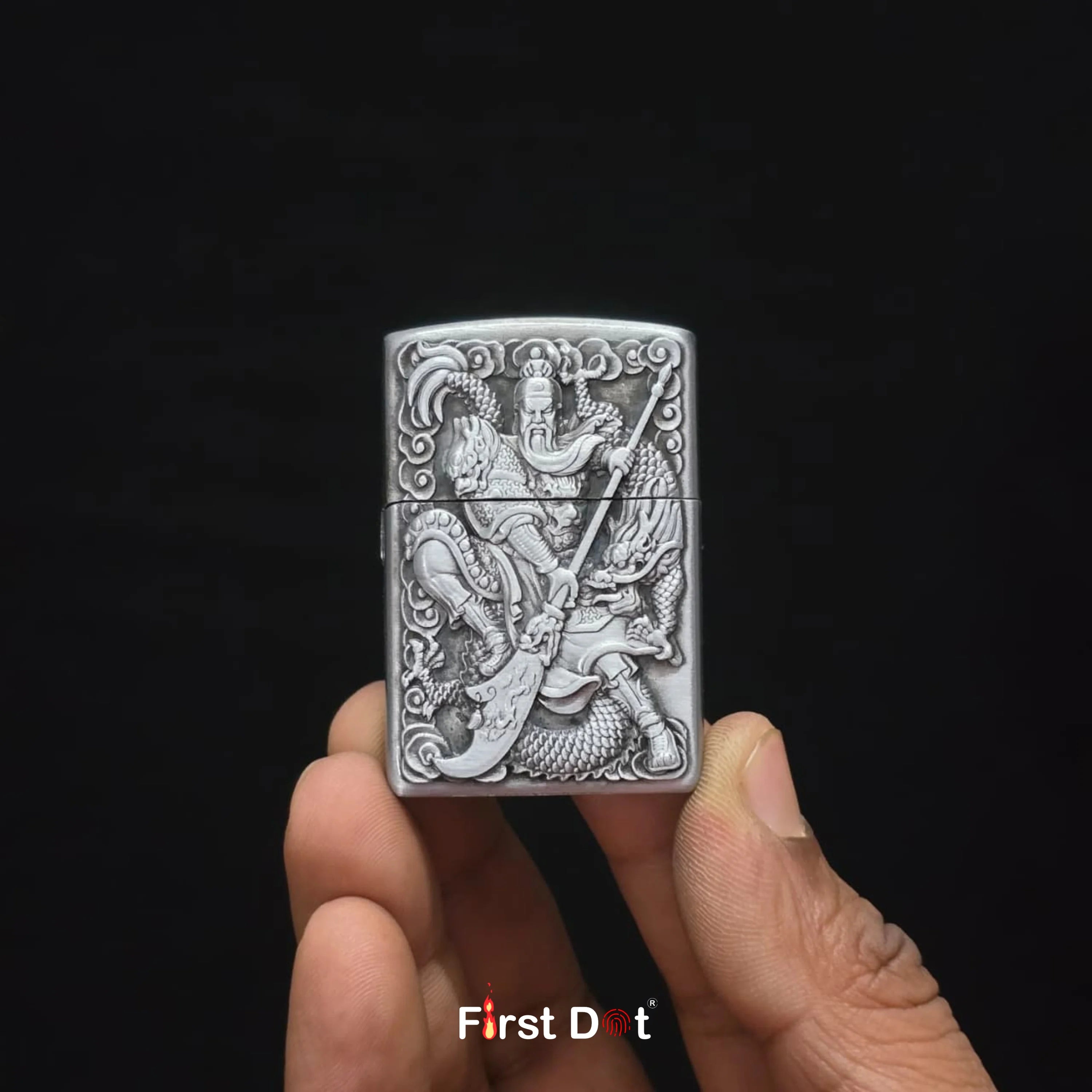 Guan Yu Engraved Warrior Cigarette Lighter
