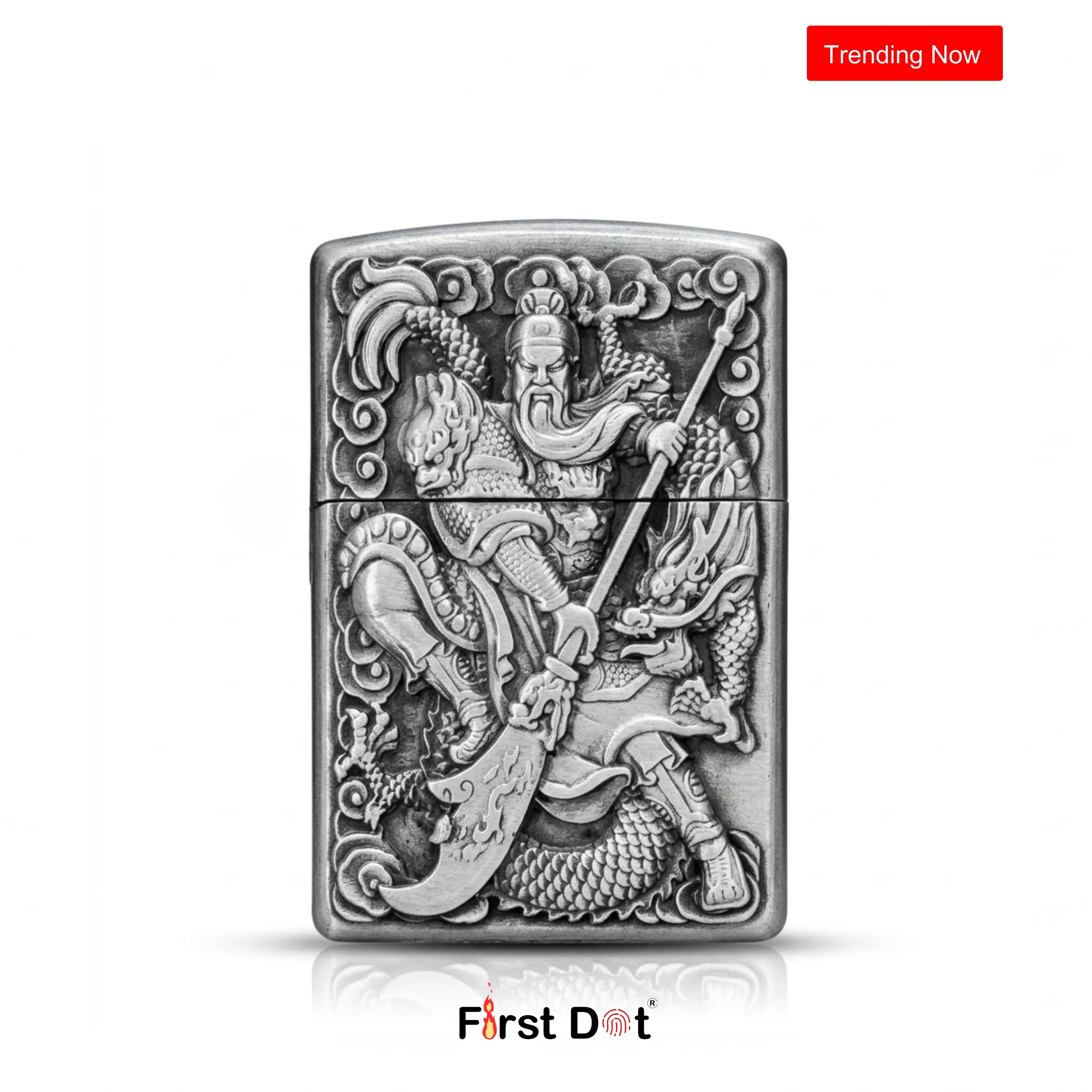 Guan Yu Engraved Warrior Cigarette Lighter